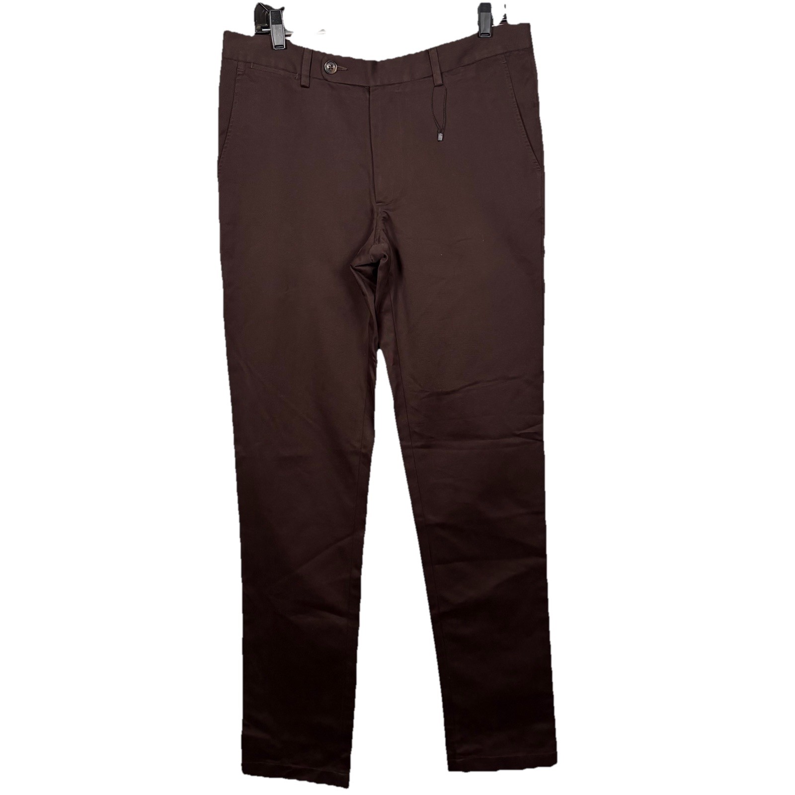 Spier & Mackay 33×34 Pants Dark Brown Cotton Twill Extra Slim Contemporary NEW