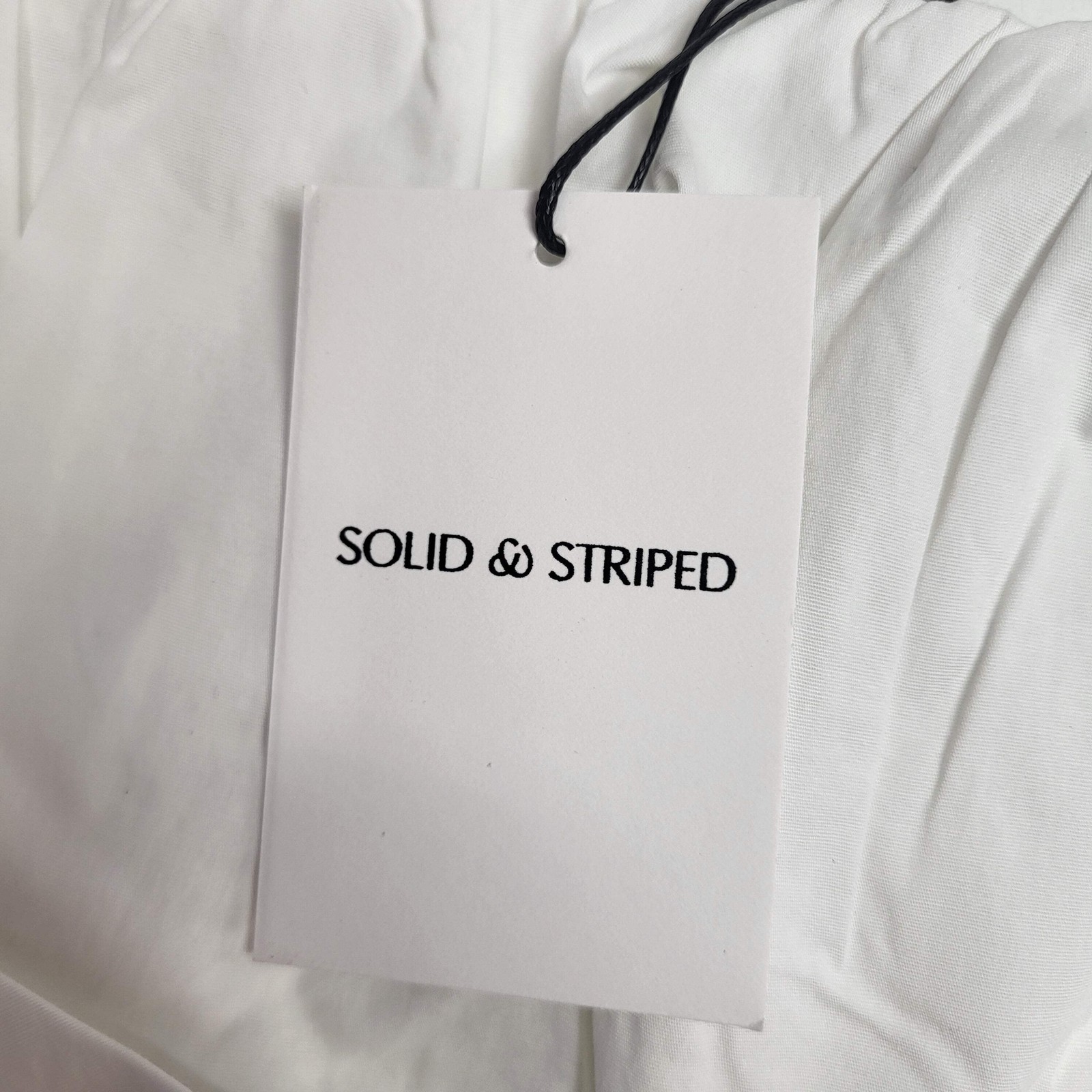 SOLID AND STRIPED The Ivy Top Bubble Crop Sz XS Optic White SU26R2393SPOW