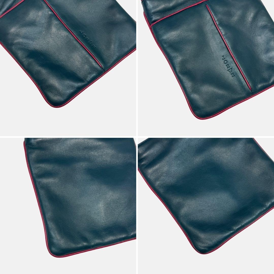 Loewe Logo-Embossed Blue Nappa Leather Crossbody Shoulder Bag Japan 0611987