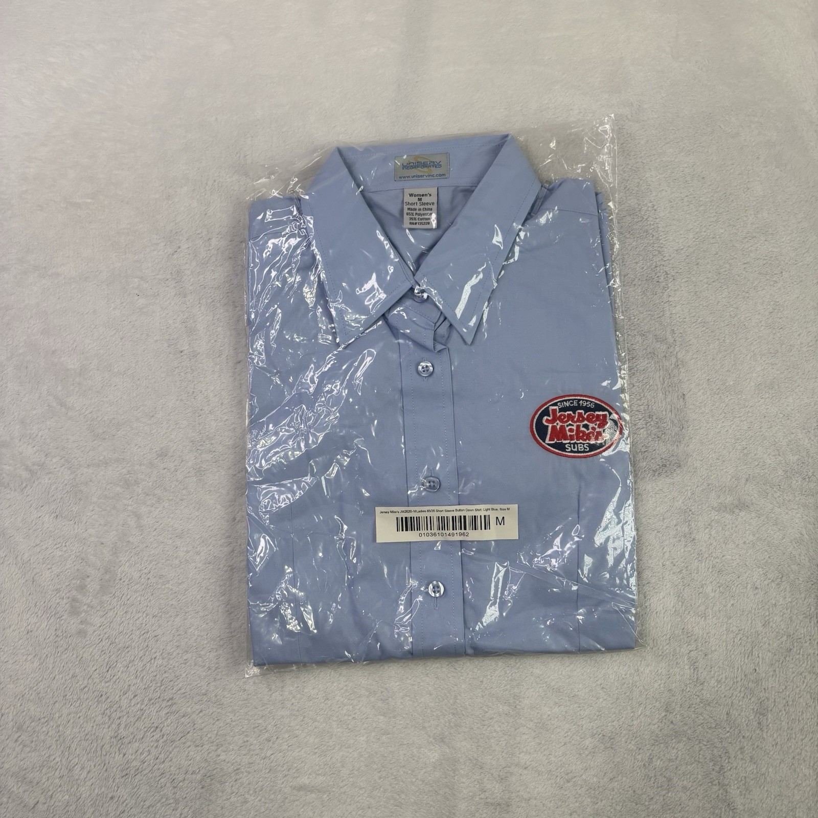 Jersey Mike’s Short Sleeve Button Down Blue Collared Employee Shirt Women’s 2XL