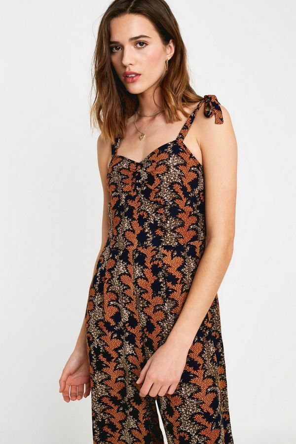 Urban Outfitters Jumpsuit Romper Floral 90s Fall Harvest Cottagecore Homestead