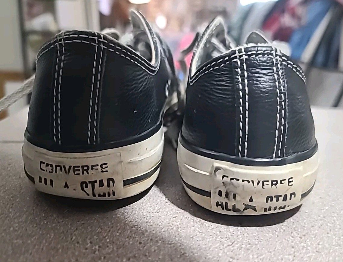 Converse CTAS All Star Low Top Sneakers Black Leather Size 5 Men 7 Women Unisex