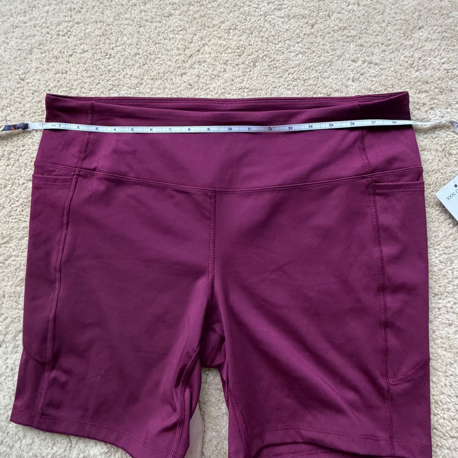 NWT Athletic Works Women’s Cranberry Red Yoga Bike Exercise Shorts – 3XL (22)