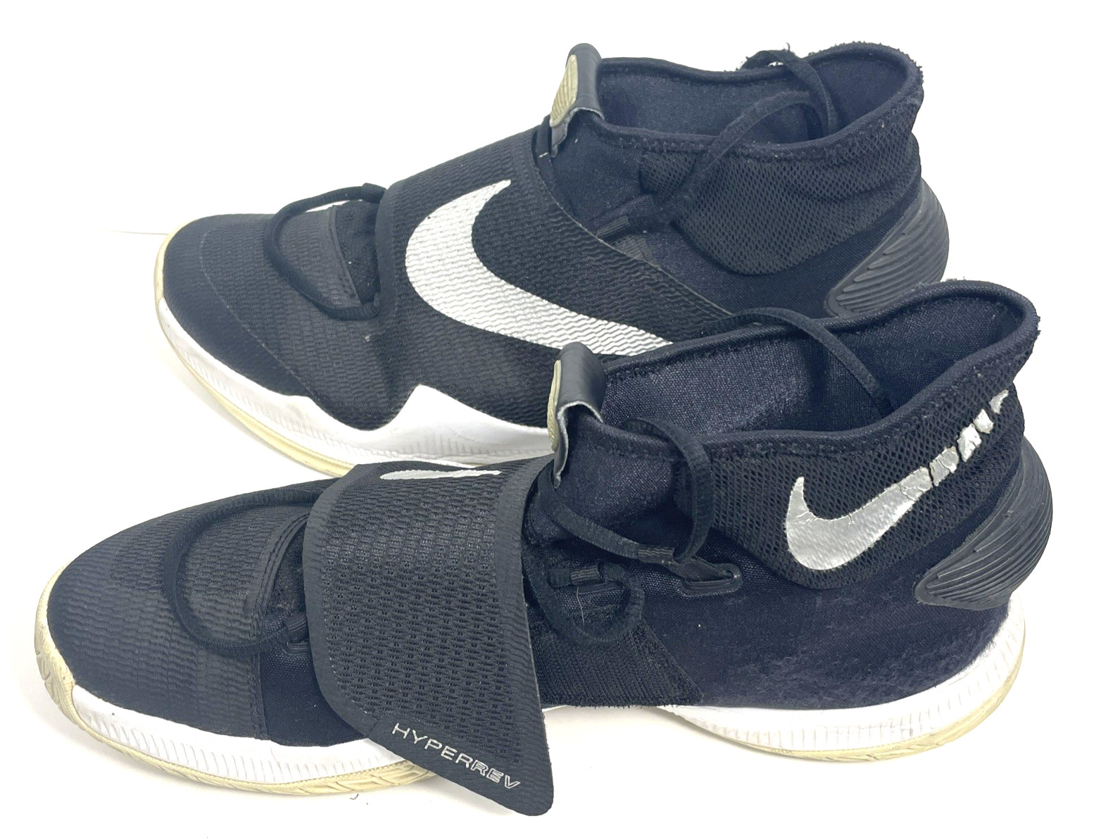 Nike HYPERREV Basketball Men’s 12 Black Silver Swoosh 2015 835439-001 VTG Shoes