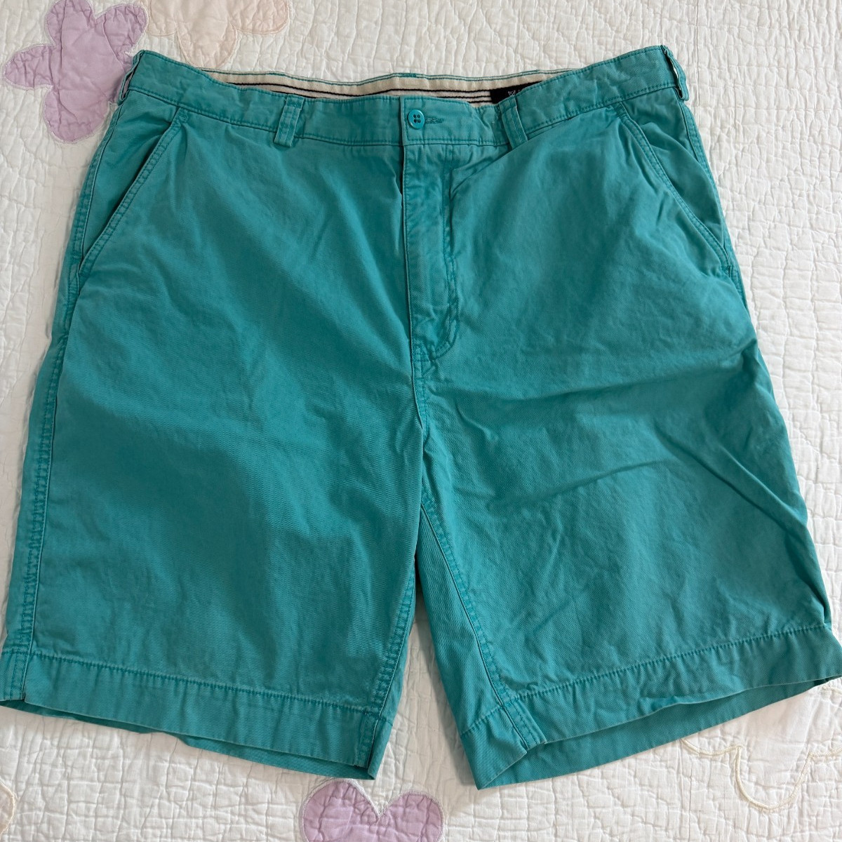 Cremiuex Classics Classic Fit Chino Shorts Mens Size 38 Aqua Blue Preppy Coastal