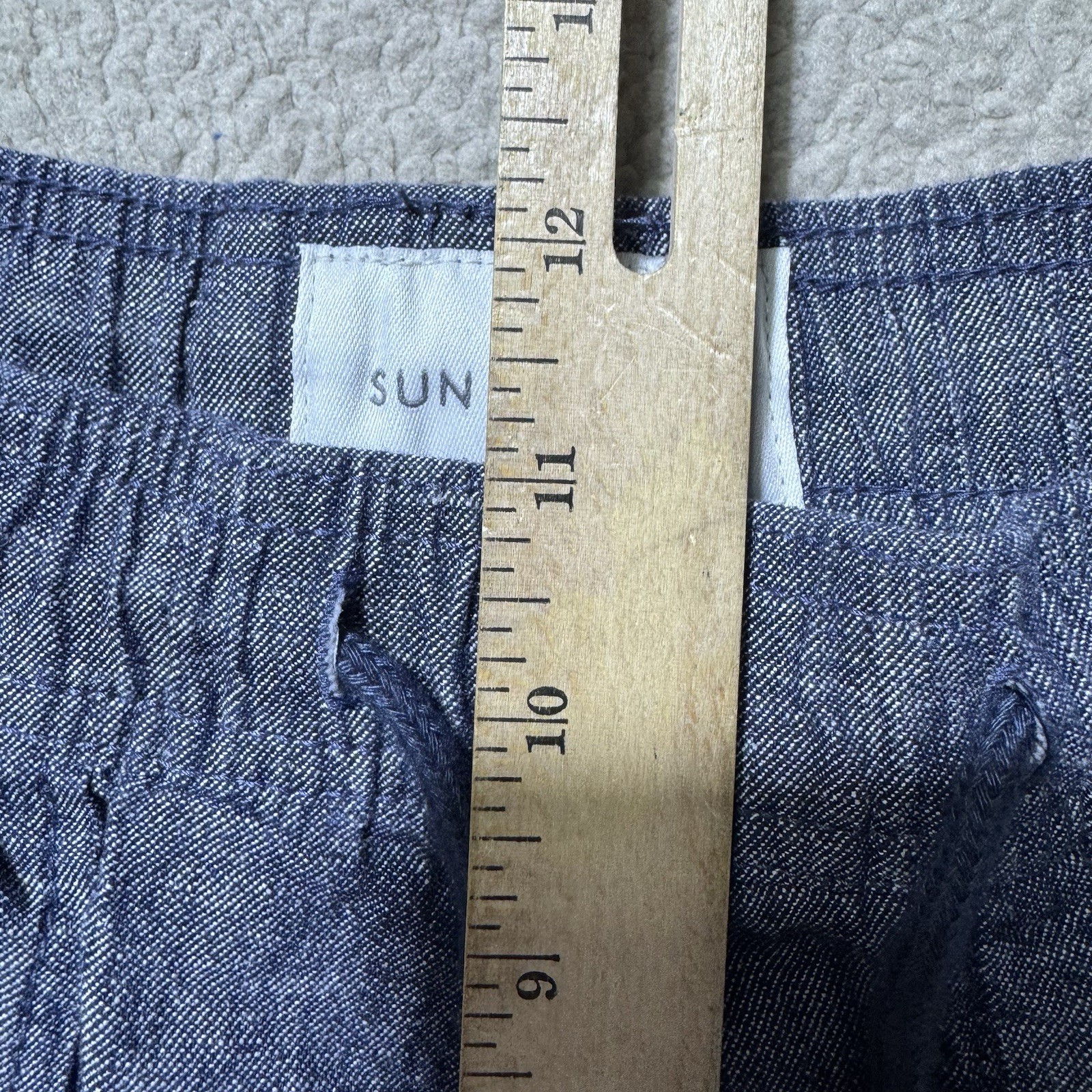 Sun + Stone Pants Mens Large Linen Joggers Basic Navy Stretch Drawstring 34×26.5