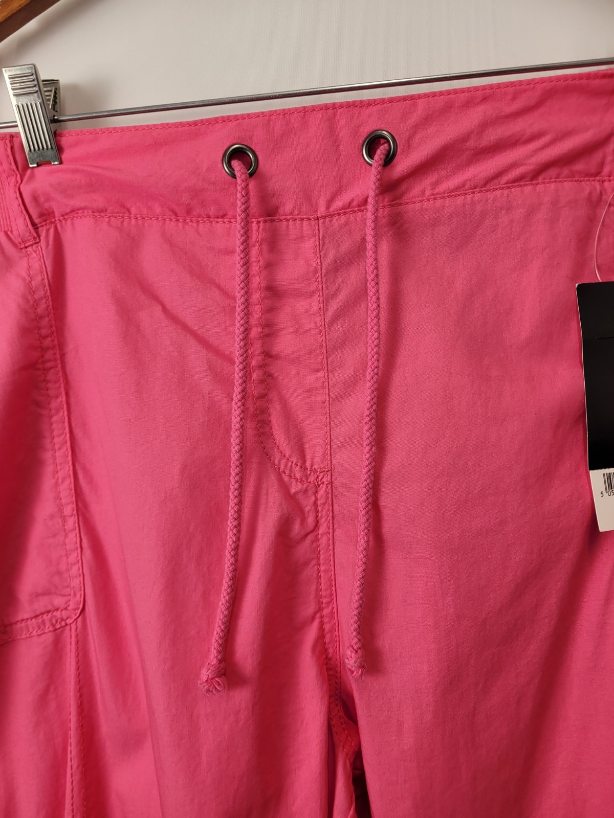 George Cotton Cargo Roll Up Trousers, Ladies 22,Pink, Elasticated, Straps, BNWT