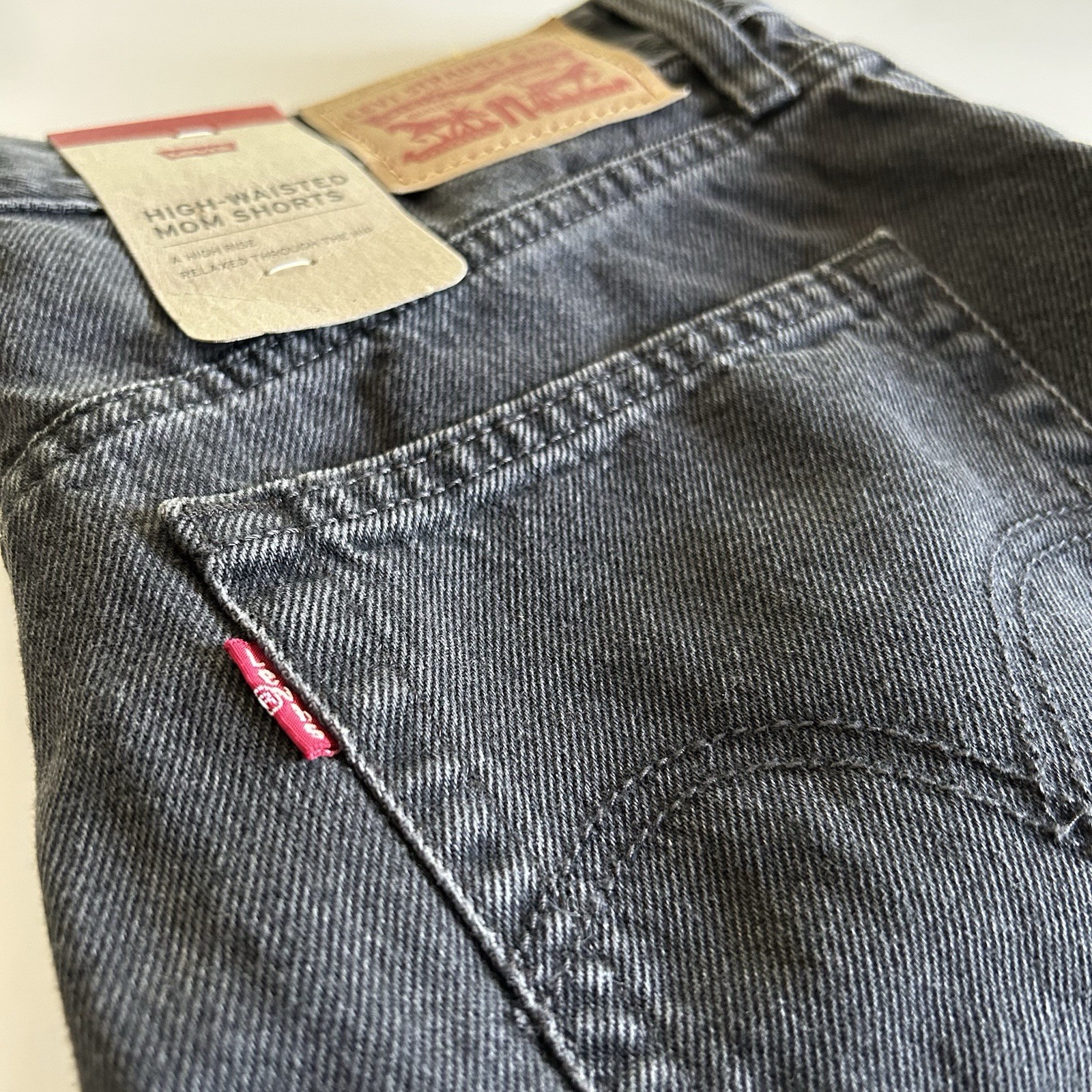 Levi’s High Waisted Mom Shorts 3.5” Size 12 in Black Denim