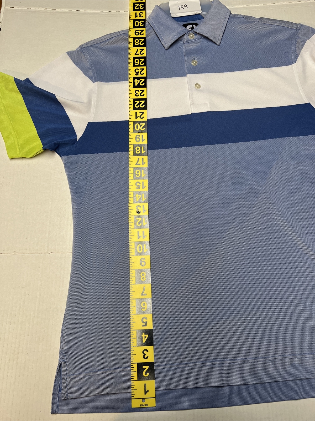 Footjoy Golf Polo Shirt Men’s Medium Striped Colorblock Greystone Course Preppy
