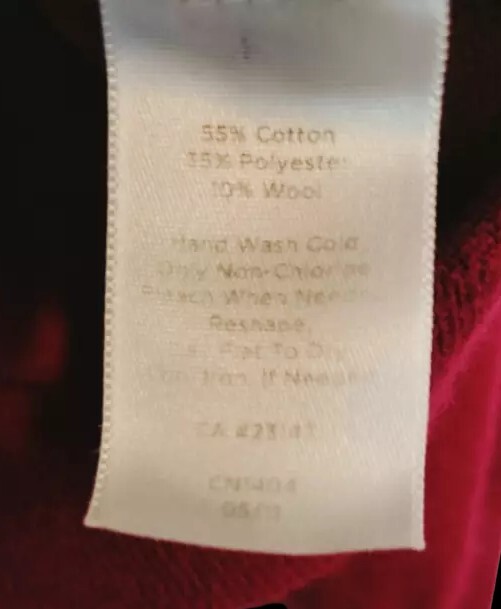 Talbots Large L Crimson Ruffled V-Neck Wool Blend Blouse Cottagecore Red