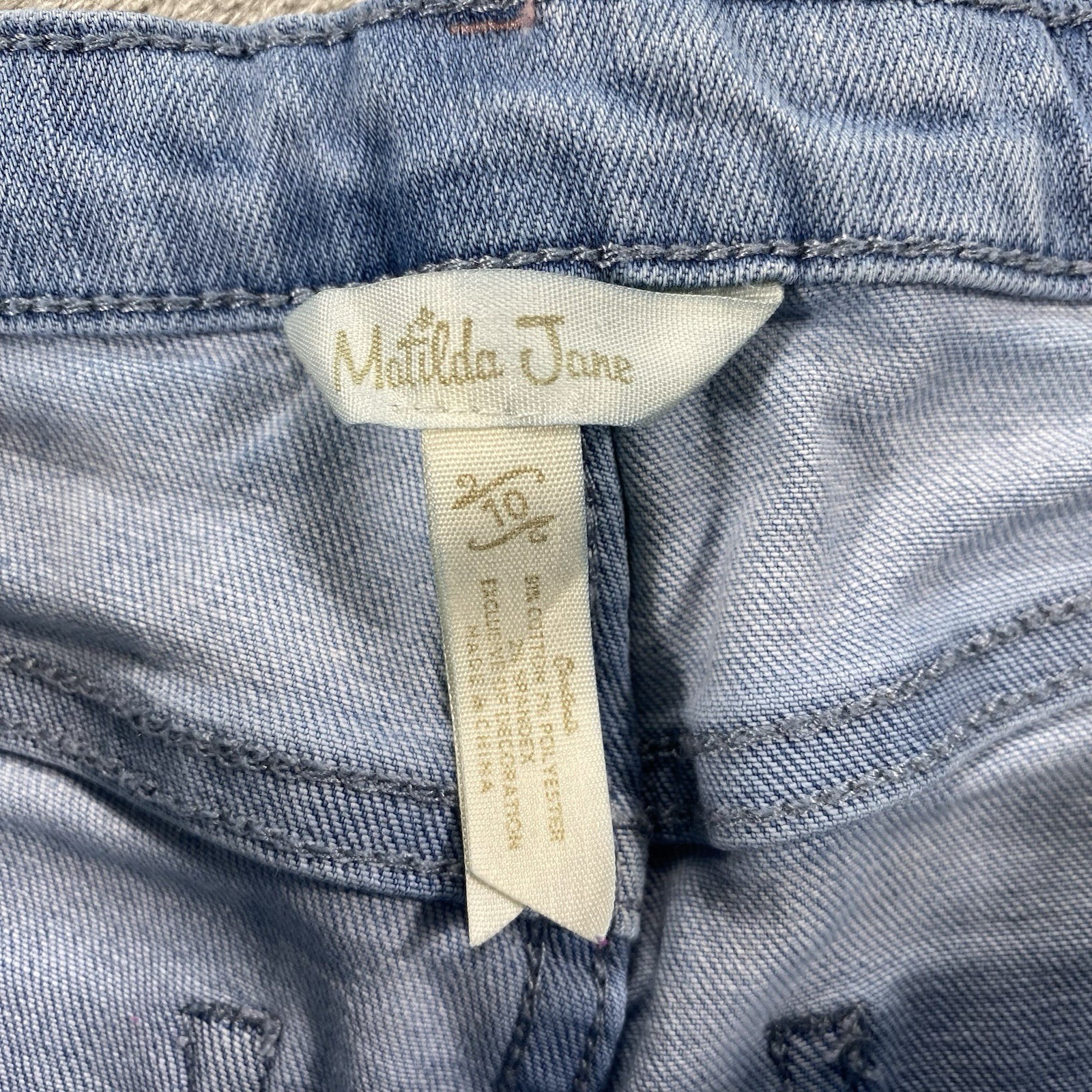 Matilda Jane Enchanted Garden Jeanius Jeans Girls 10 Adjustable Waist Floral