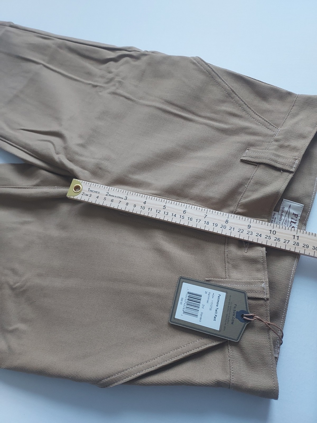 Filson Fenimore Cotton Twill Pants Sz 28 Unhemmed Warm Khaki 1101726 MADE IN USA