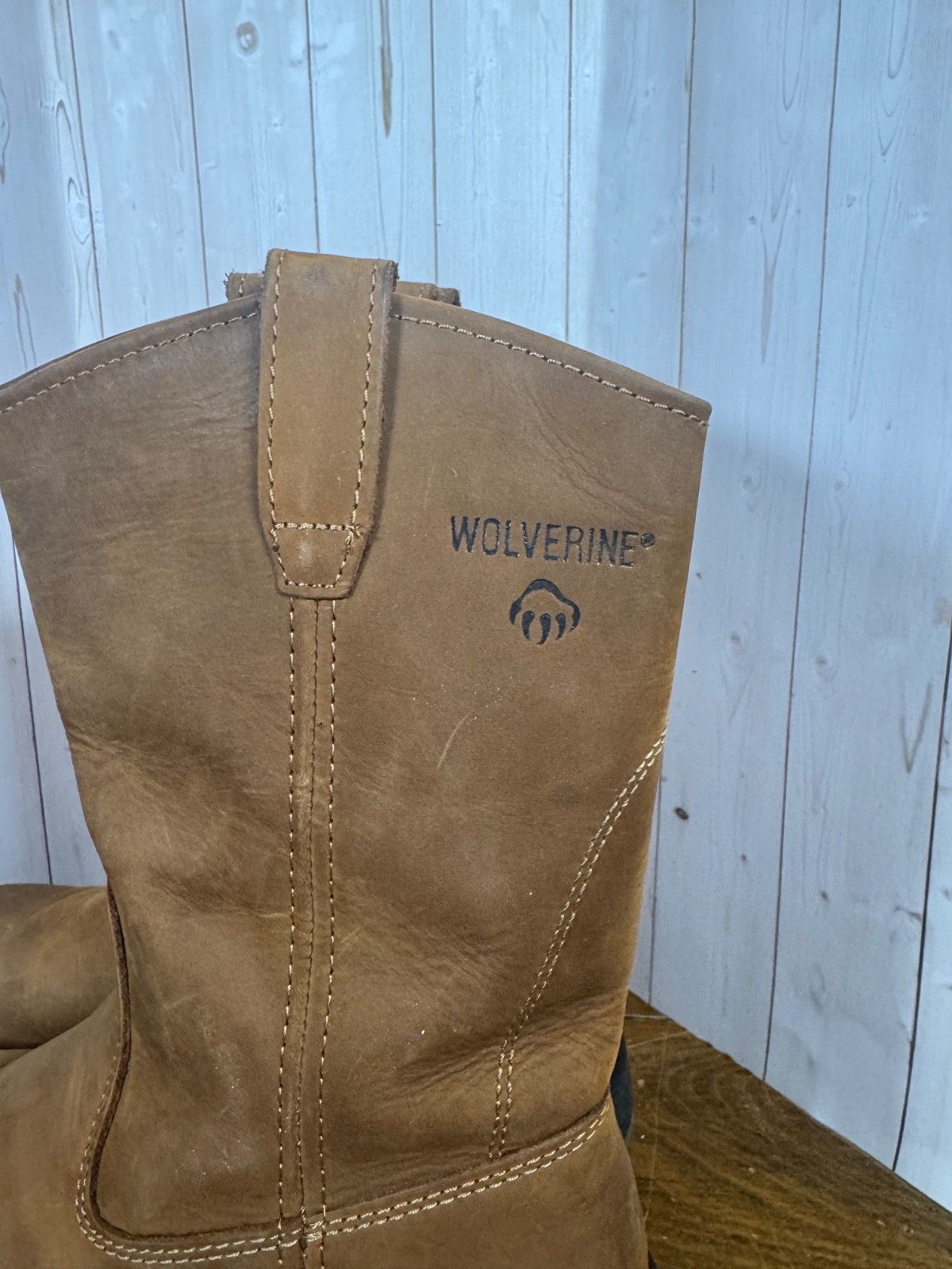 Wolverine W04727 Wellington Brown Leather Work Boots Size 11 Oil Resistant