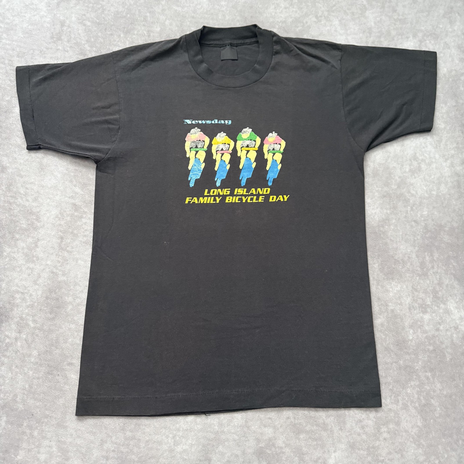 Vintage 90s Newsday Long Island Family Bicycle Day Shirt Mens M New York Cycling