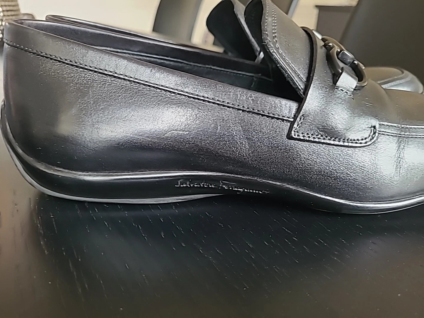Salvatore Ferragamo Men’s Leather Gancini Bit Loafers Size 11.5 D Made In Italy