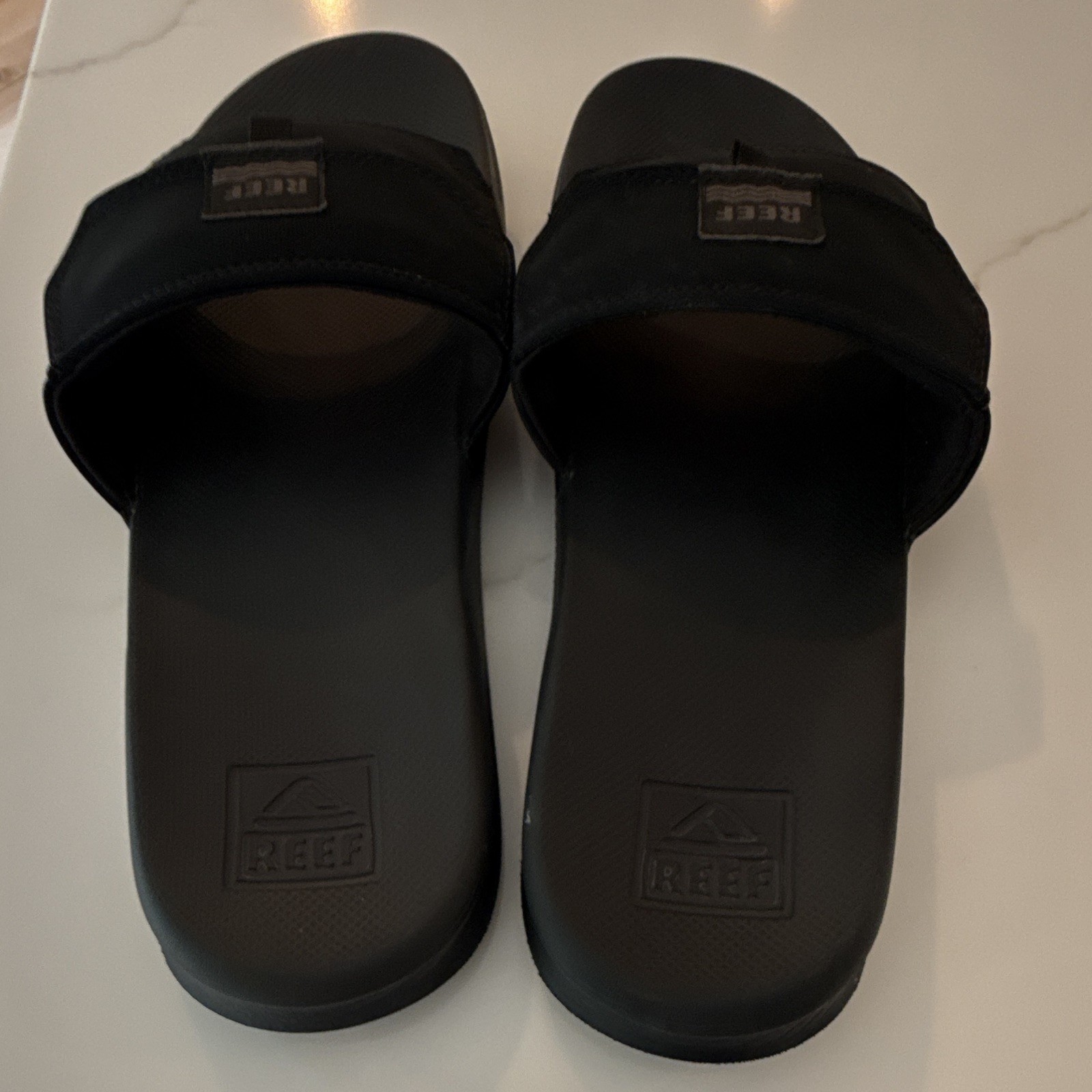 Reef Stash Slide Men’s Black Slide Sandals Slip On Logo US 11 EU 44