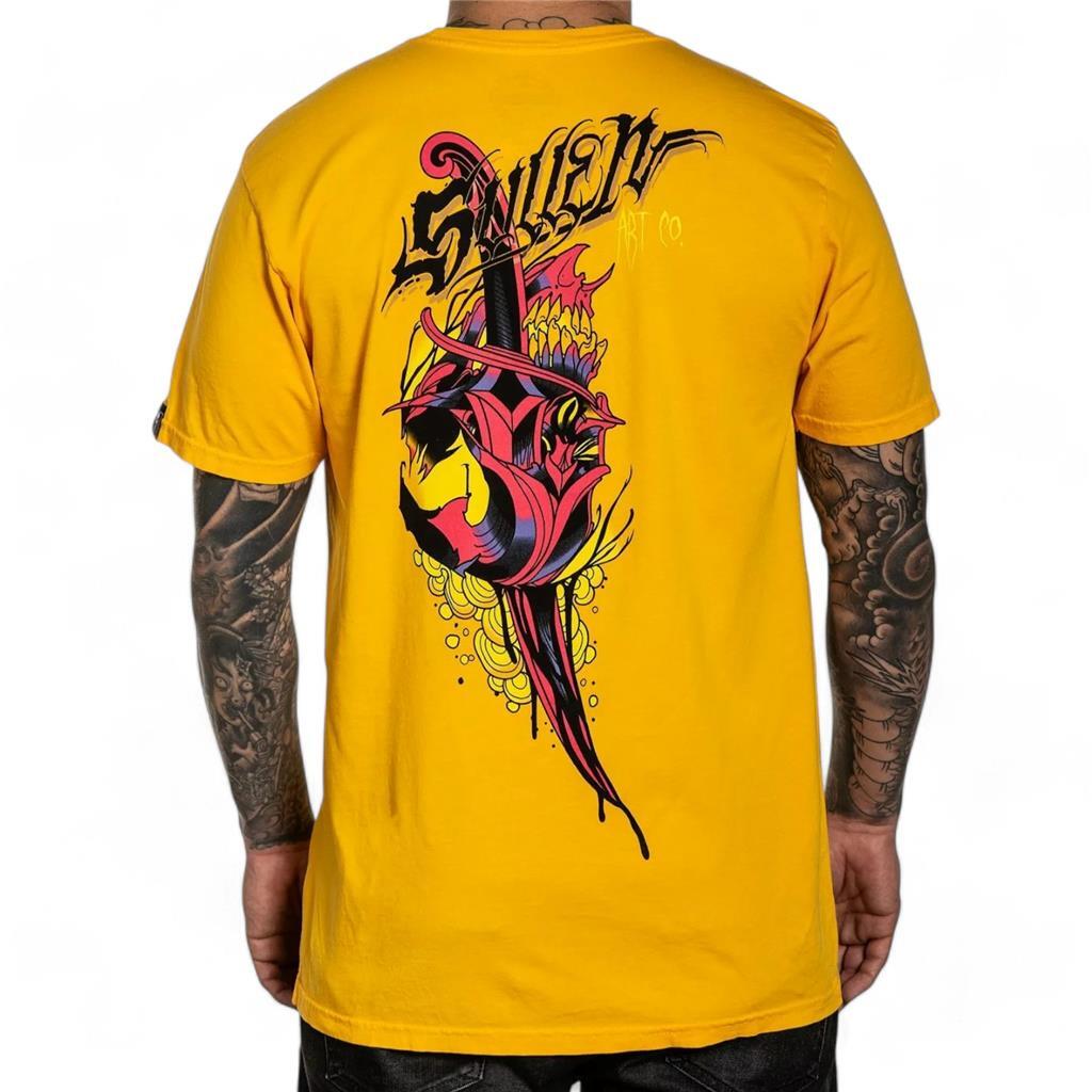 Men’s Sullen Art Blaq Sword Skull Dagger Premium Tattoo Biker Tee T-Shirt M-XXL
