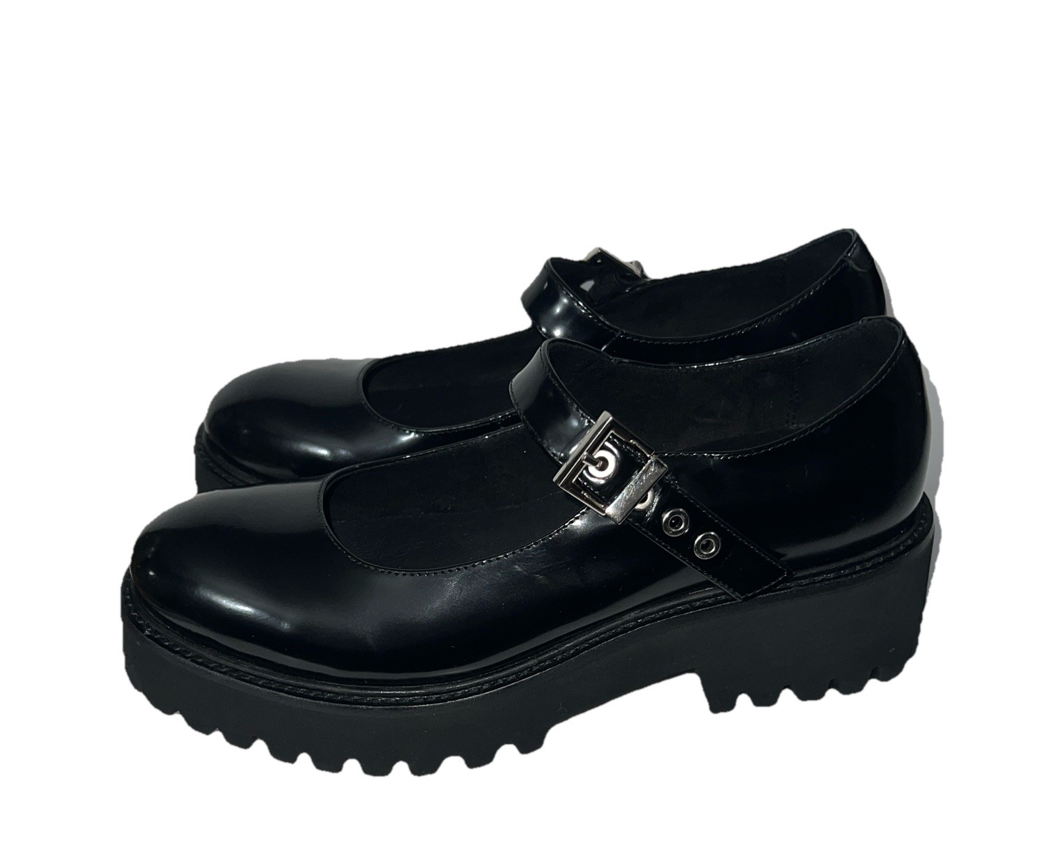 Jeffrey Campbell Mary Jane platform Black Buckle Ansley Women 6.5