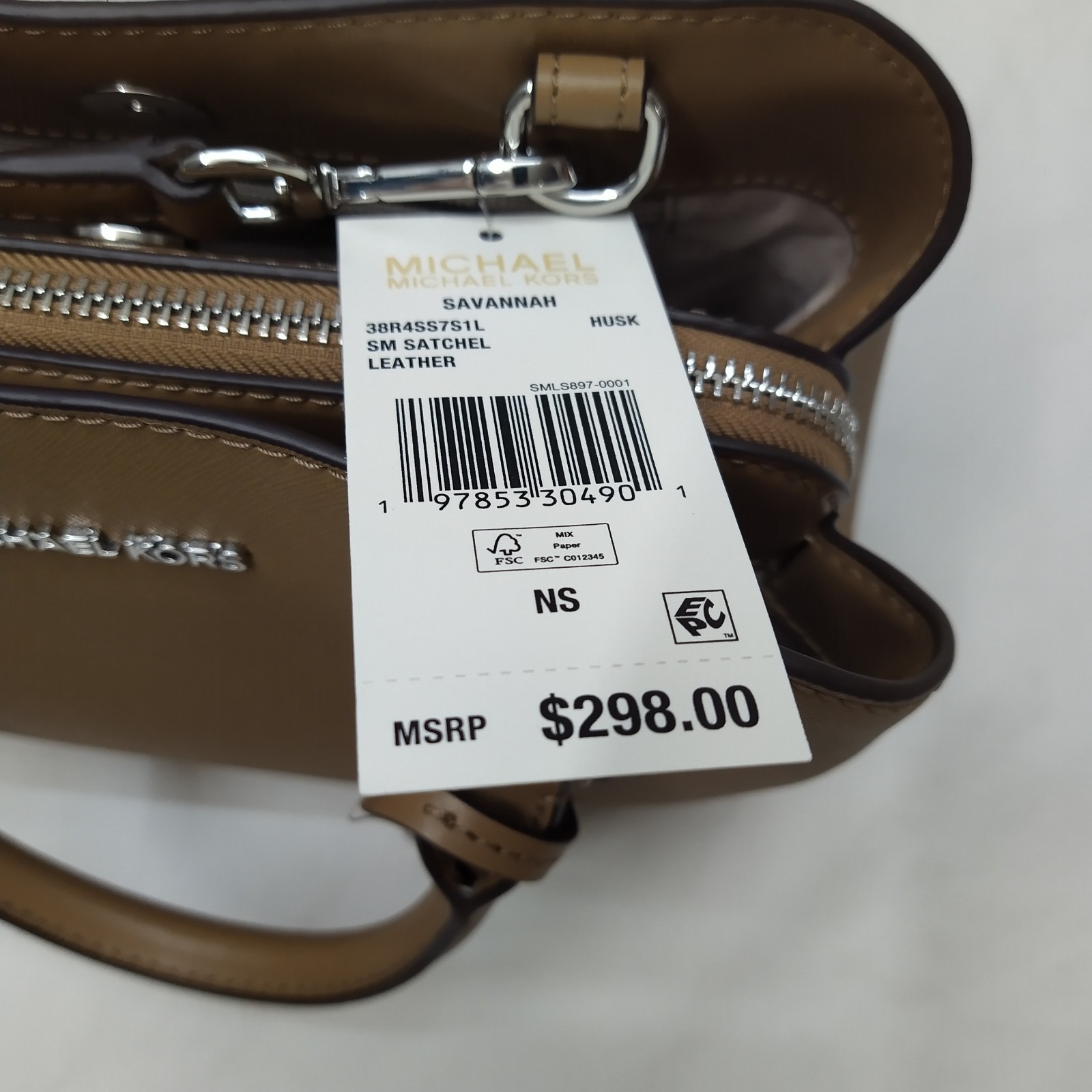 Michael Kors Savannah Brown Leather Double Handles Satchel Bag – NWT