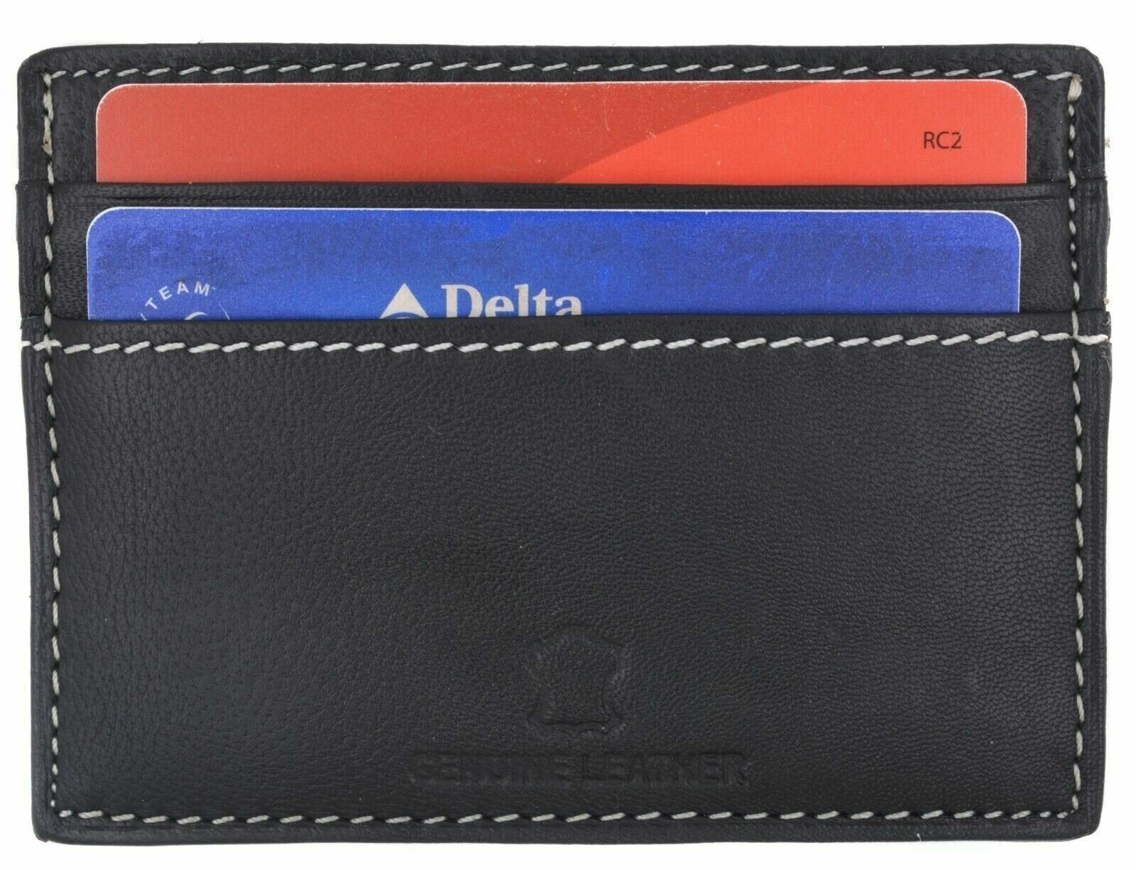 New Genuine Leather Slim Card Holder Wallets For Men – Minimalist