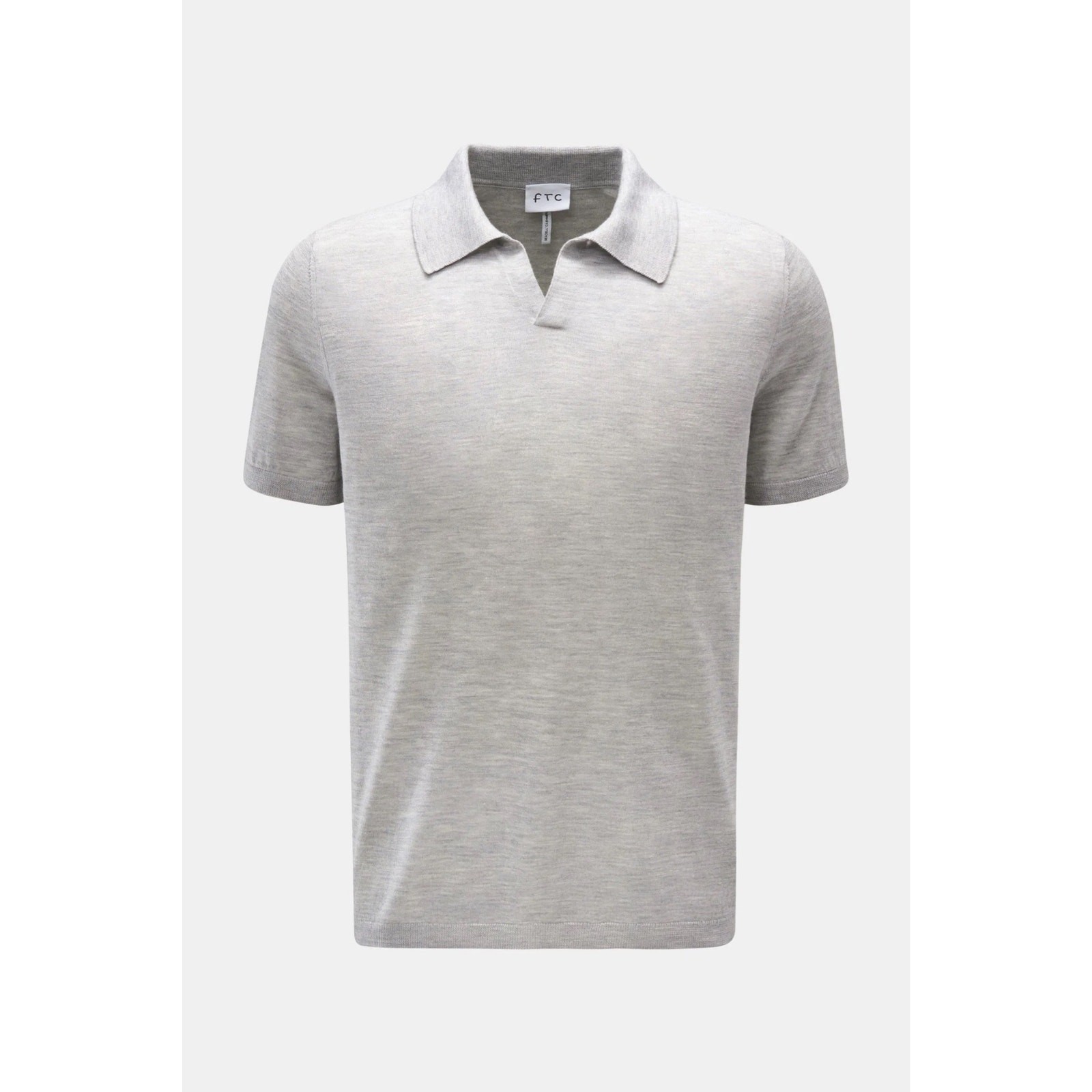 FTC ShortSleeve Knit Cashmere Lyocell Johnny Collar Polo Shirt Gray Sz M/50 Nice