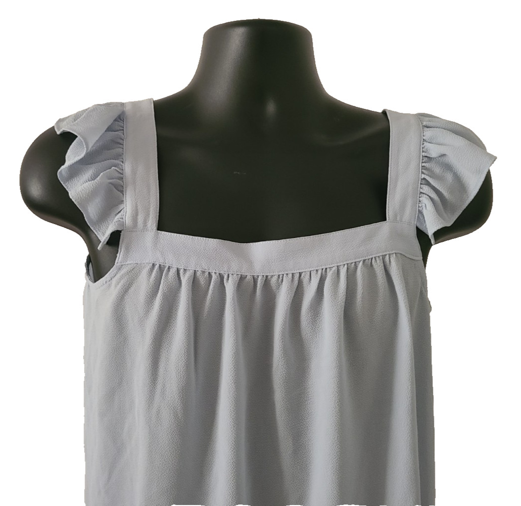 MICHAEL KORS Womens Top SIZE S Light Blue Square Neck Polyester Elastane