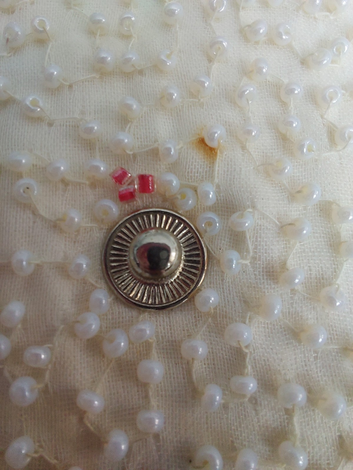 Vtg. Walborg Hand Beaded Clutch Purse Ivory Pink Blue Floral Made in W. Germany