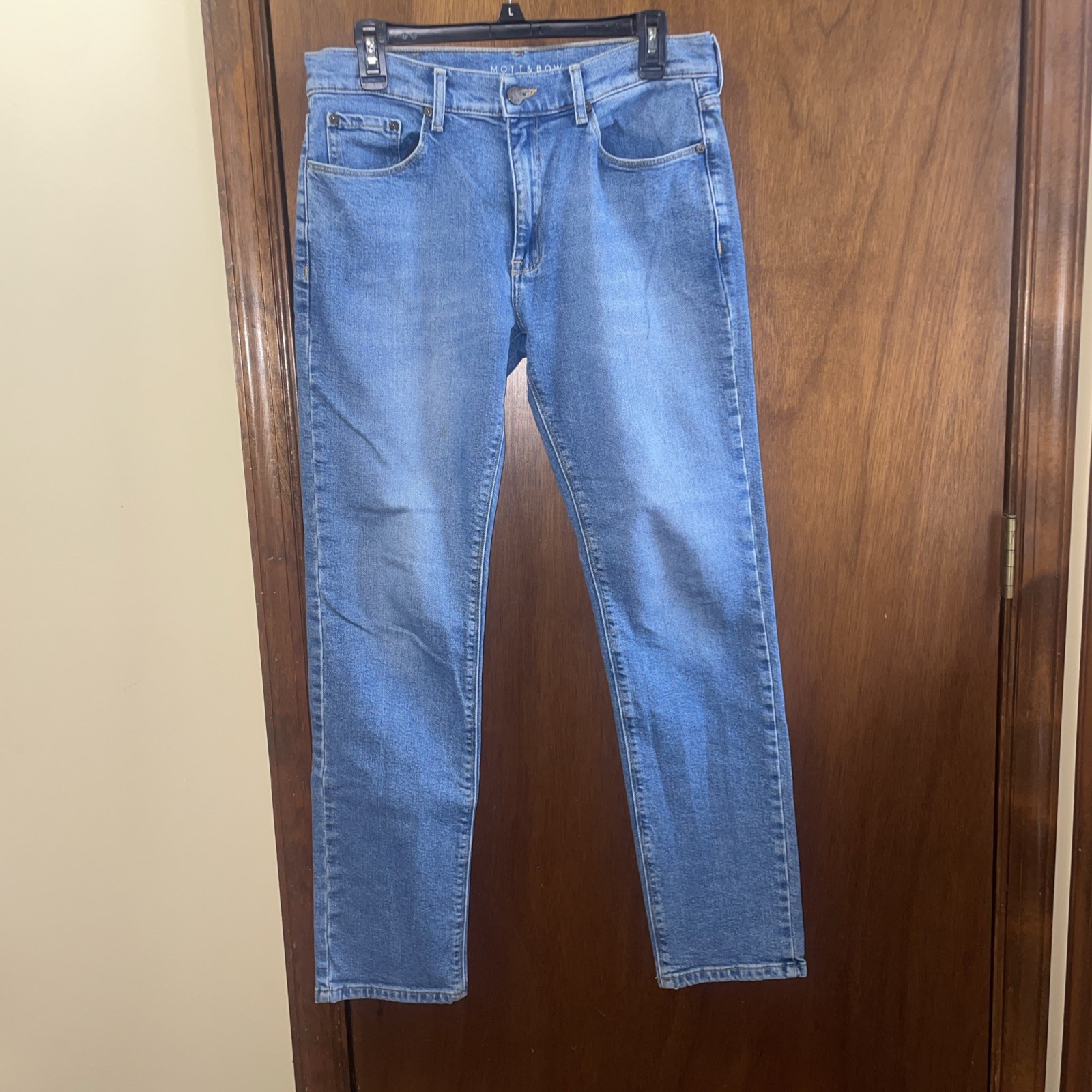 MOTT & BOW Women’s 32 X 32 Slim Straight Blue Jeans – 98% Cotton/2% Elastane
