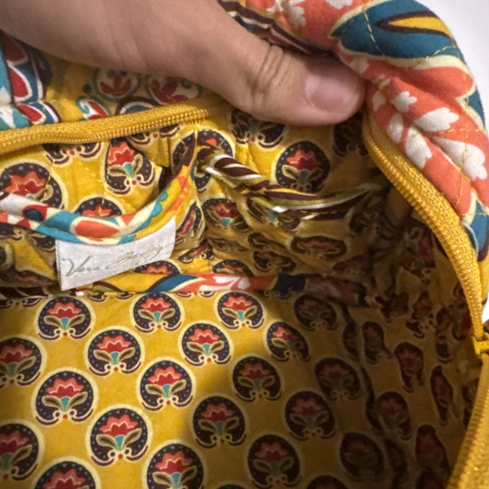 Vera Bradley Provencal Cassidy Shoulder Bag Purse Handbag Yellow Floral Zip
