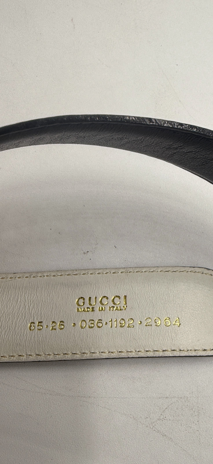 Vintage Gucci Leather Black/white Belt with Interlocking G Buckle 65 cm-26 in