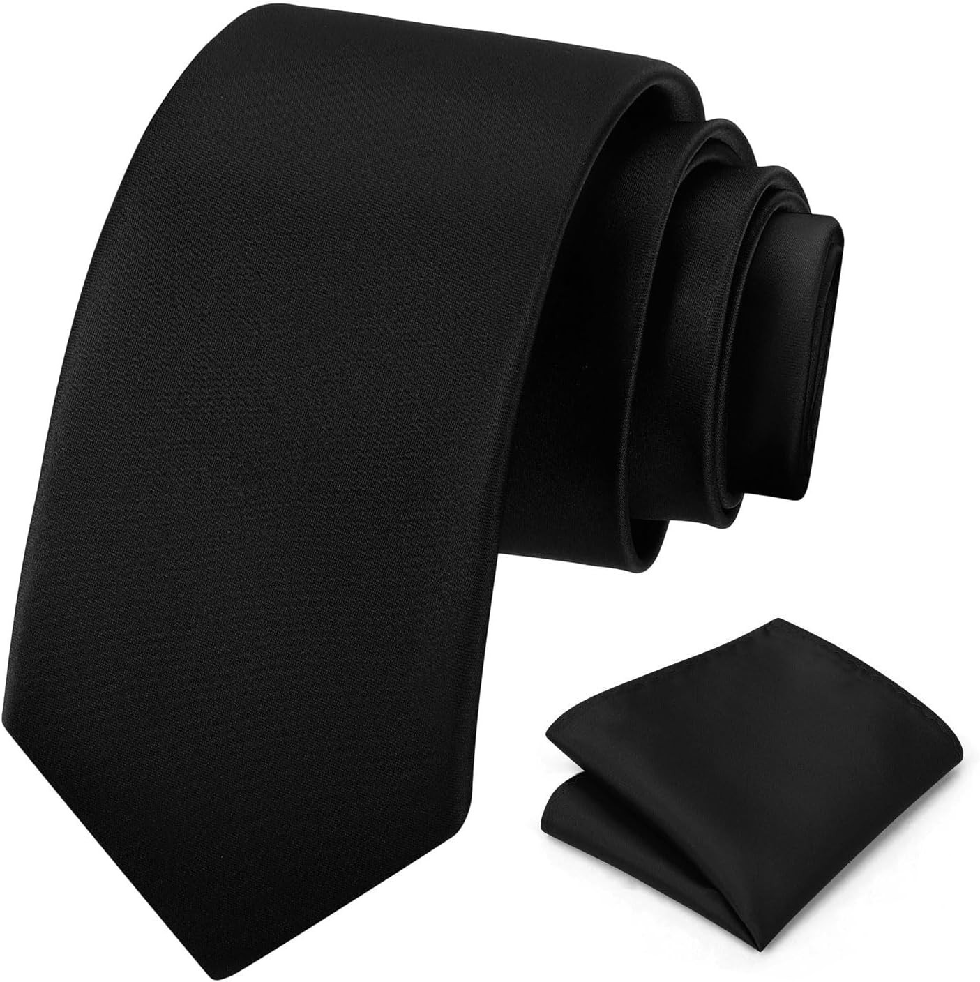 Men’s Tie Set Solid Pure Color 3.15″ (8CM) Classic Formal Plain Necktie and Pock