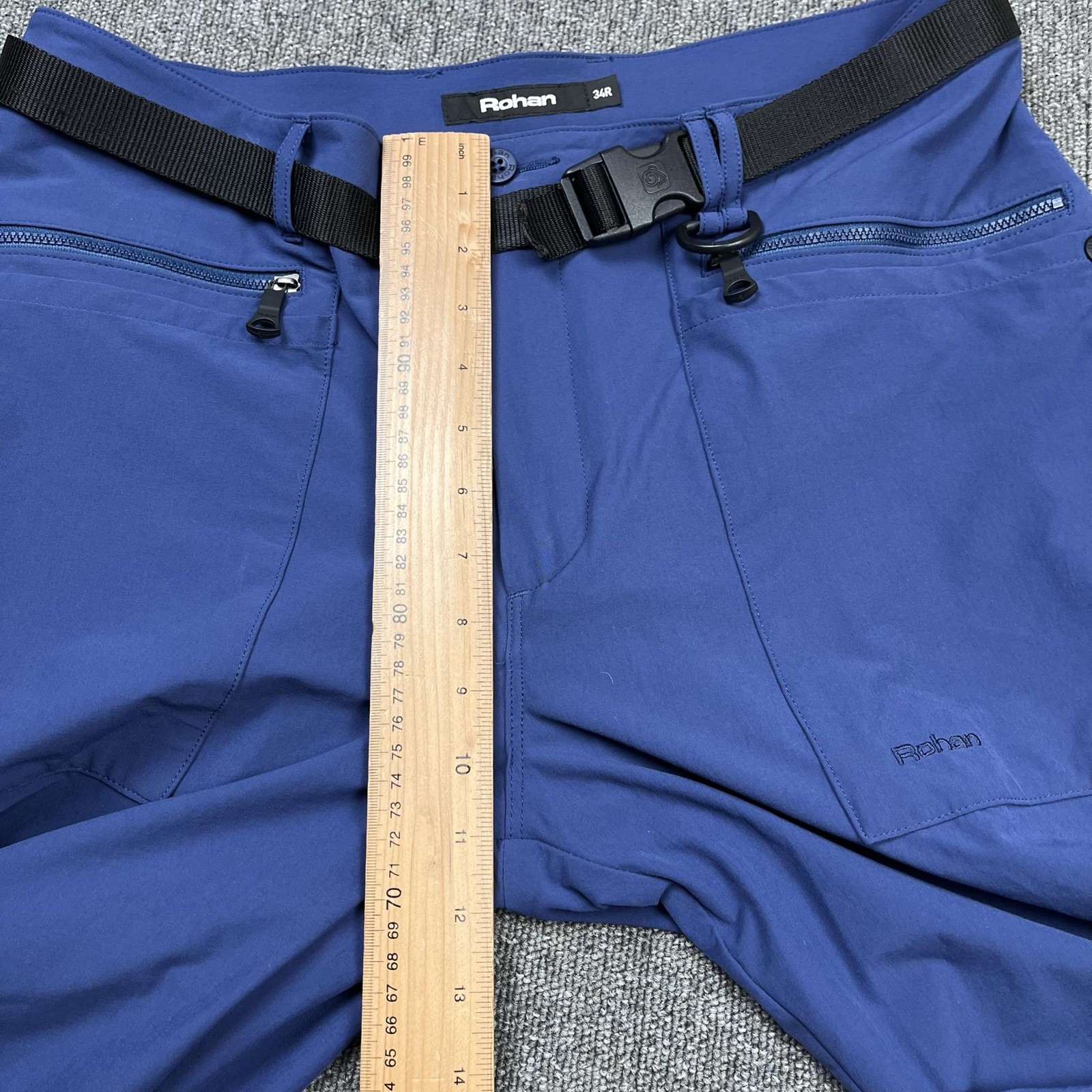 Rohan Trousers Mens W34 L31 Blue Stretch Bags Hiking Walking Travel UPF 40+