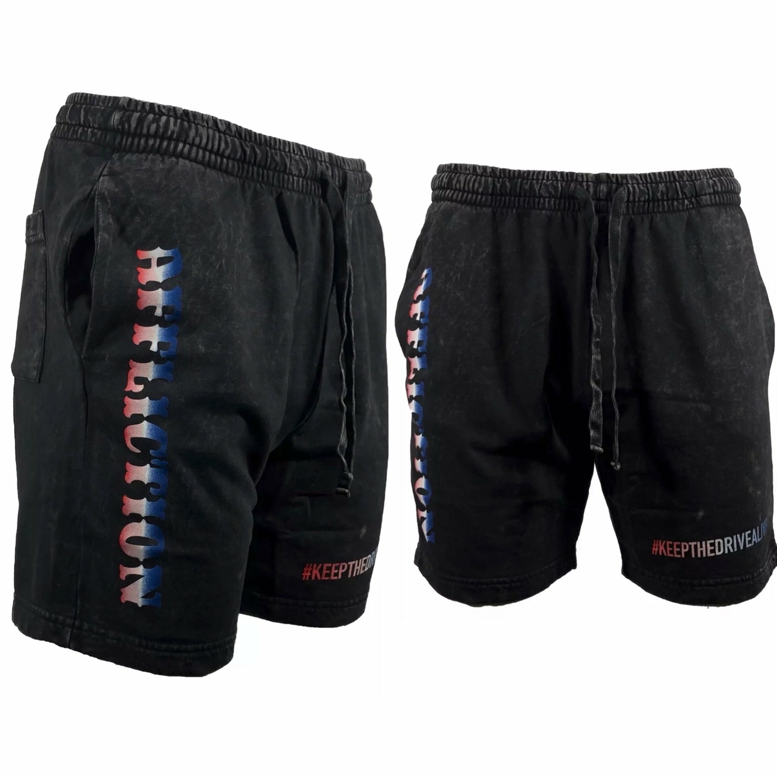 AFFLICTION KEEP THE DRIVE ALIVE Men’s Sweat short Black Biker MMA