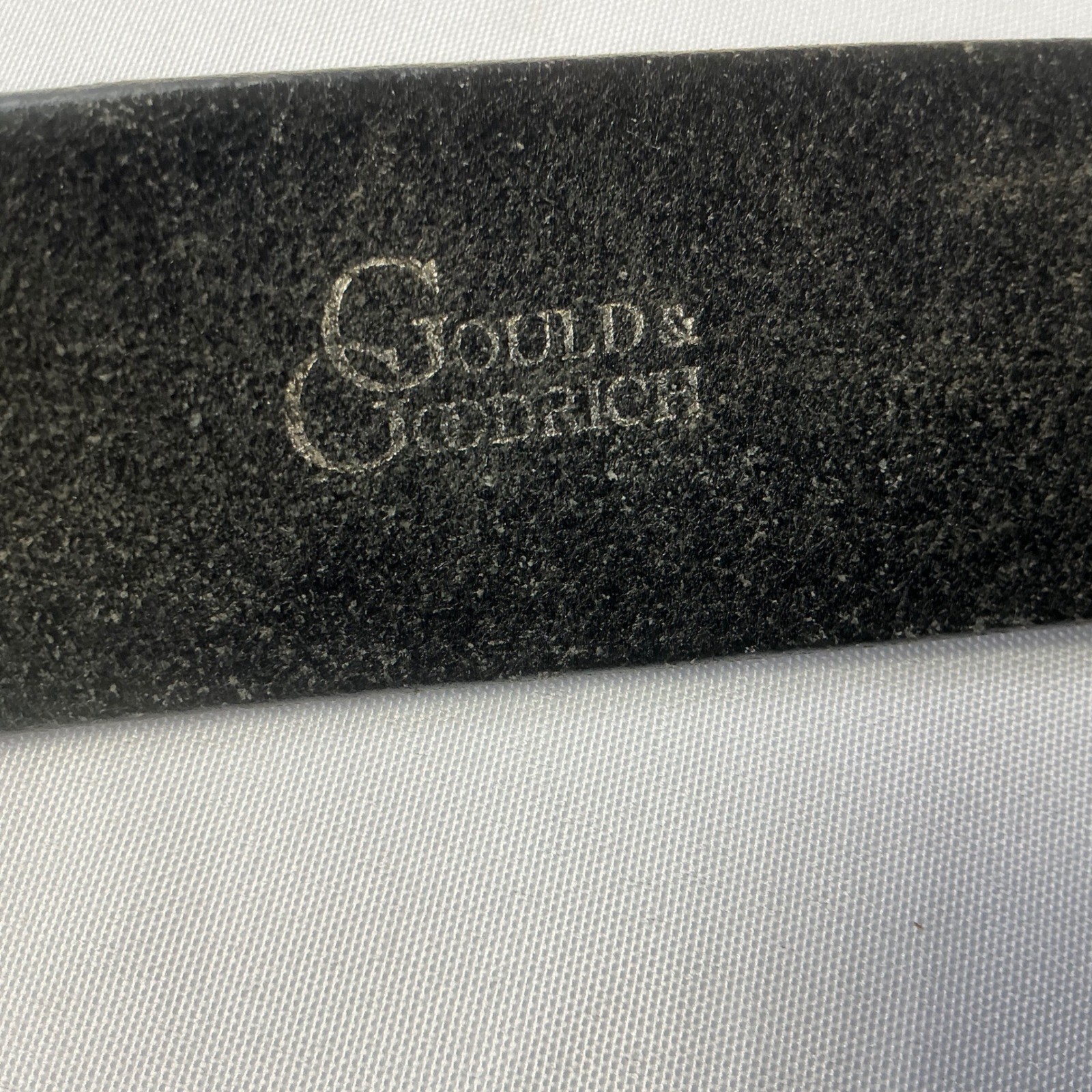 Goulds & Goodrich Black Leather Belt Silver Buckle Mens Size 42 107CM