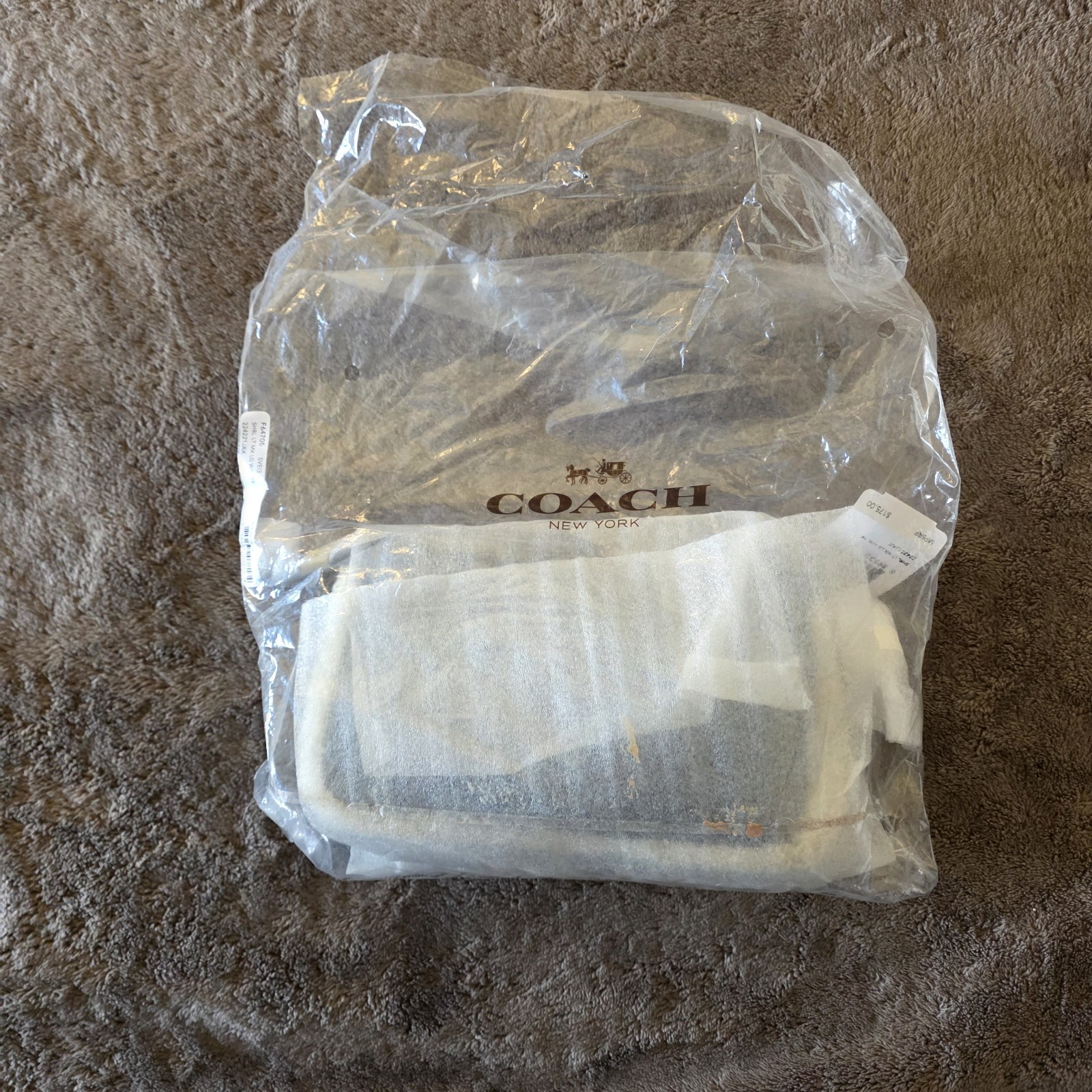 Coach Nolita 19 Shearling Blue Pebble Leather Wristlet Chain Bag NWT