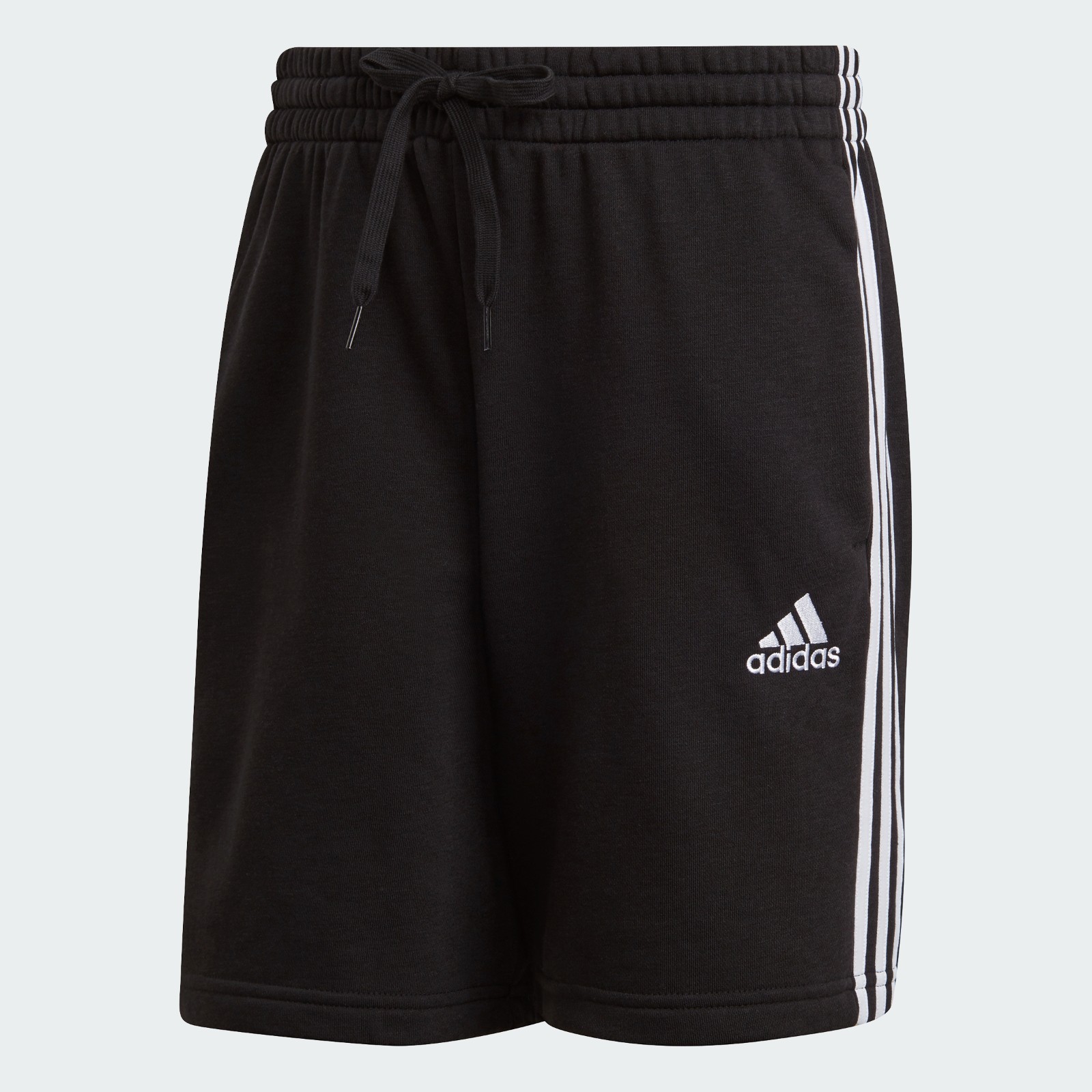 ADIDAS – Essentials French Terry 3-Stripes Shorts – Size: MEDIUM – BLACK ***NEW