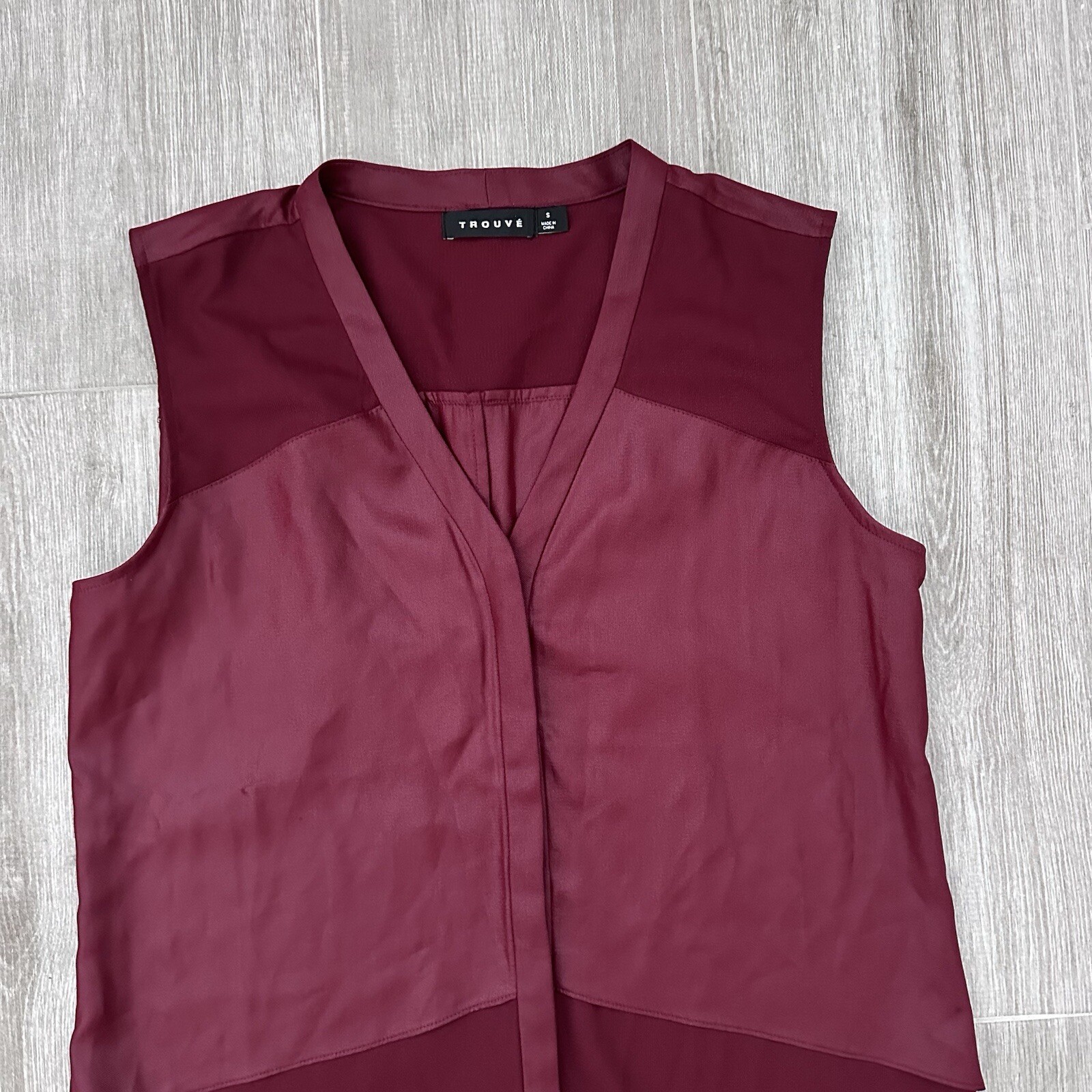 Trouvé Burgundy Sleeveless Top Size S