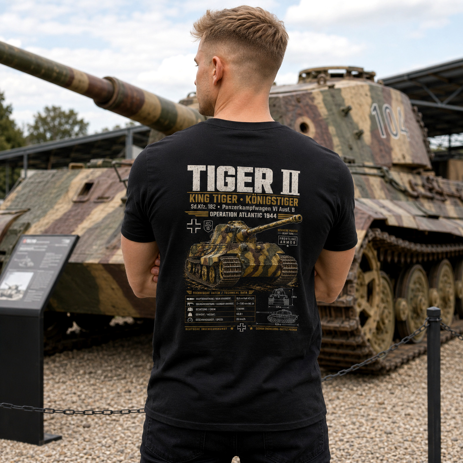 Tiger II King Tiger WWII German Tank History Lover Gamer T-Shirt S-5XL
