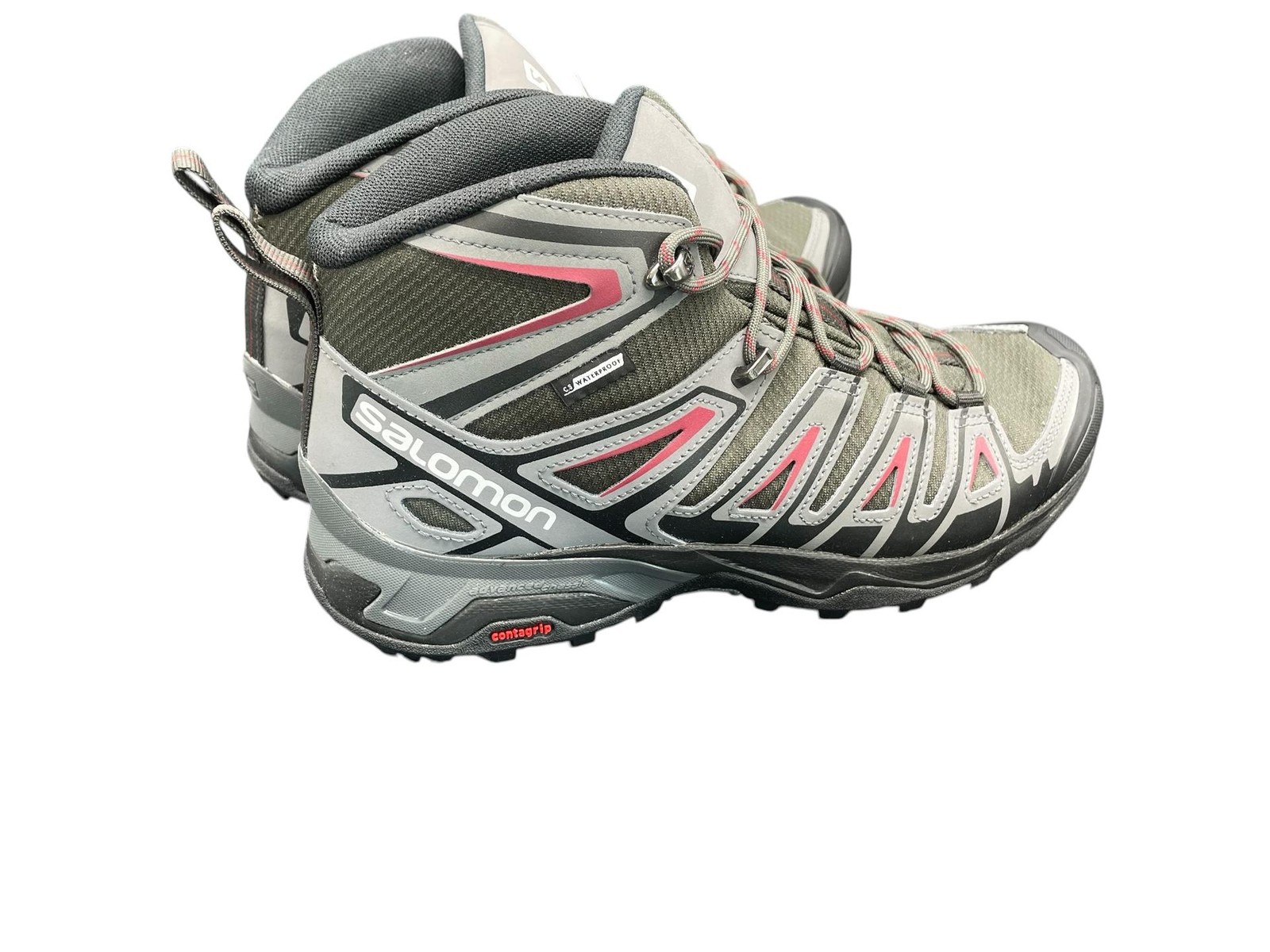 Salomon Men Hiking Boot 416710 X Ultra Pioneer Mid CSW Red Peat Gray Size 7.5 M