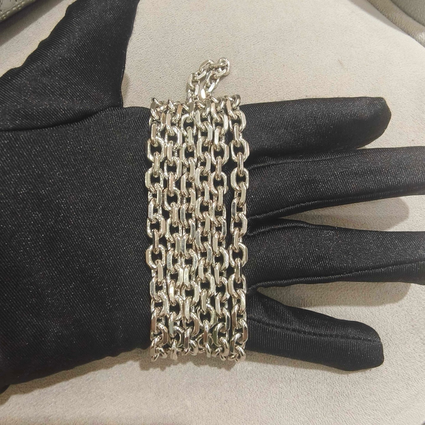 Dior Pre-Owned Authentic Chain Bag Silver 21*11 Silver Free Tracked Shipping