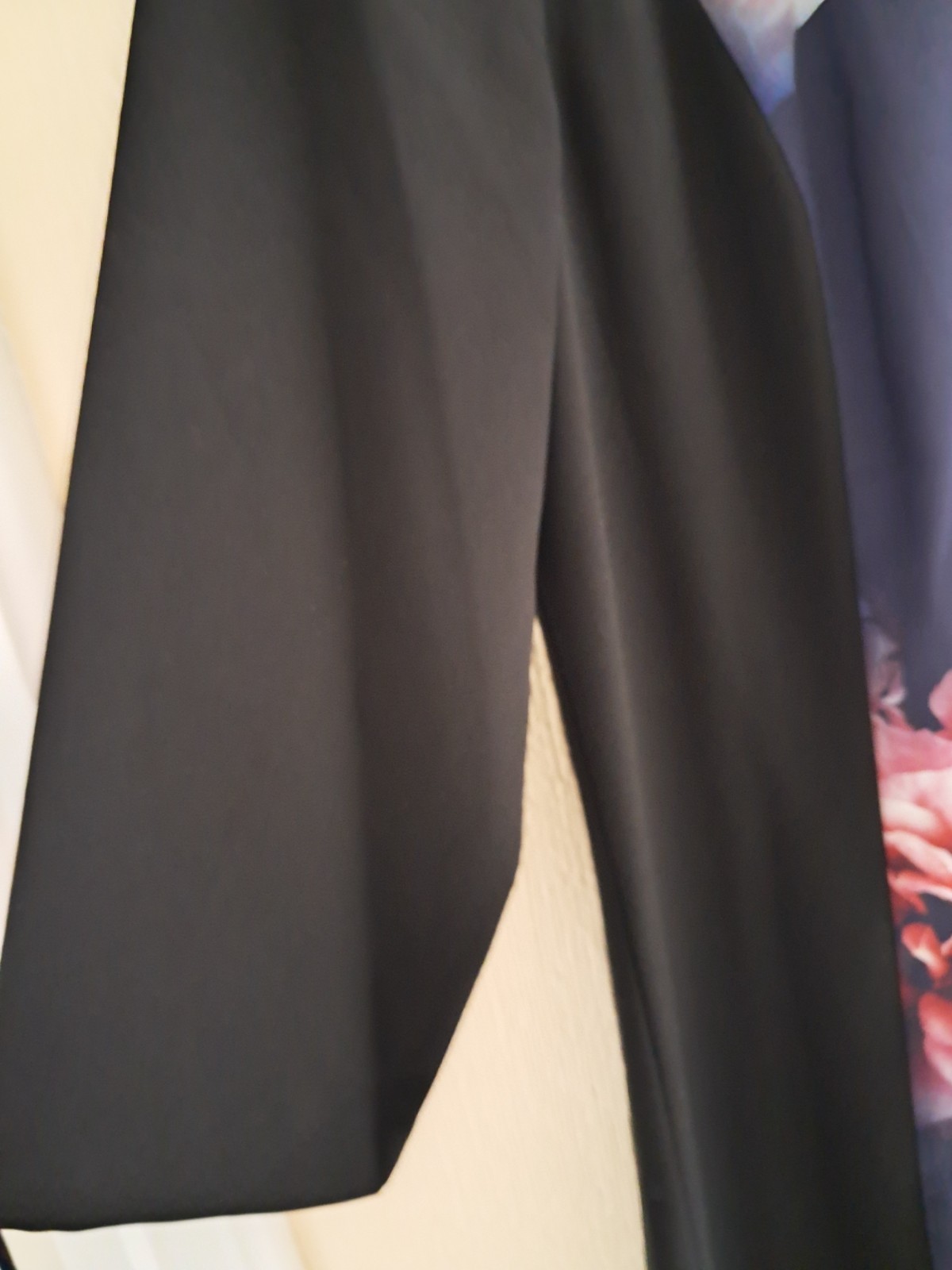 Kaliko black navy ivory pink floral panel tunic dress. UK 12. New