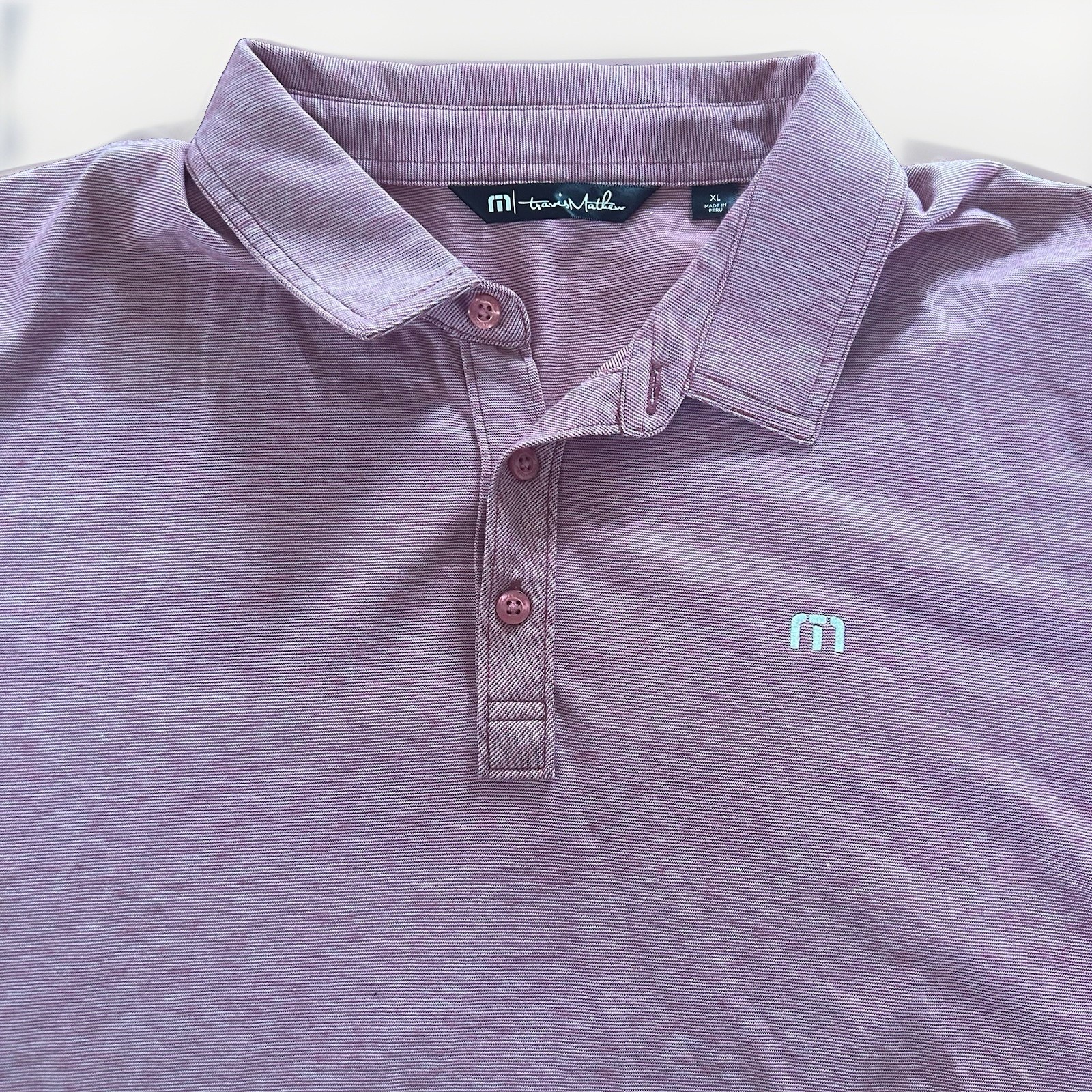 TravisMathew Light Red / Mauve Pink Golf Polo Shirt Men’s Size XL Pima Cotton