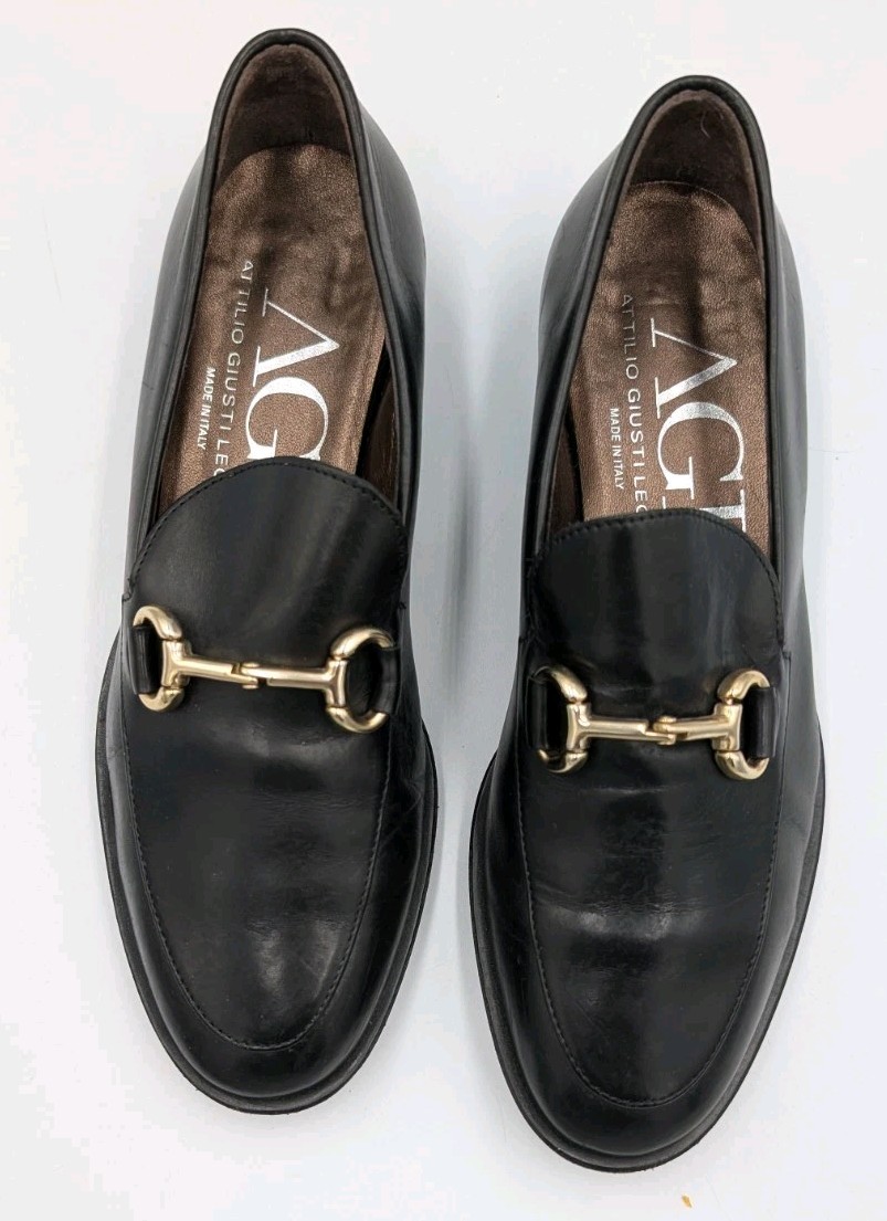 AGL – Attilio Giusti Leombruni Black Horsebit Loafers – $300 – EU35 US5 (B40)