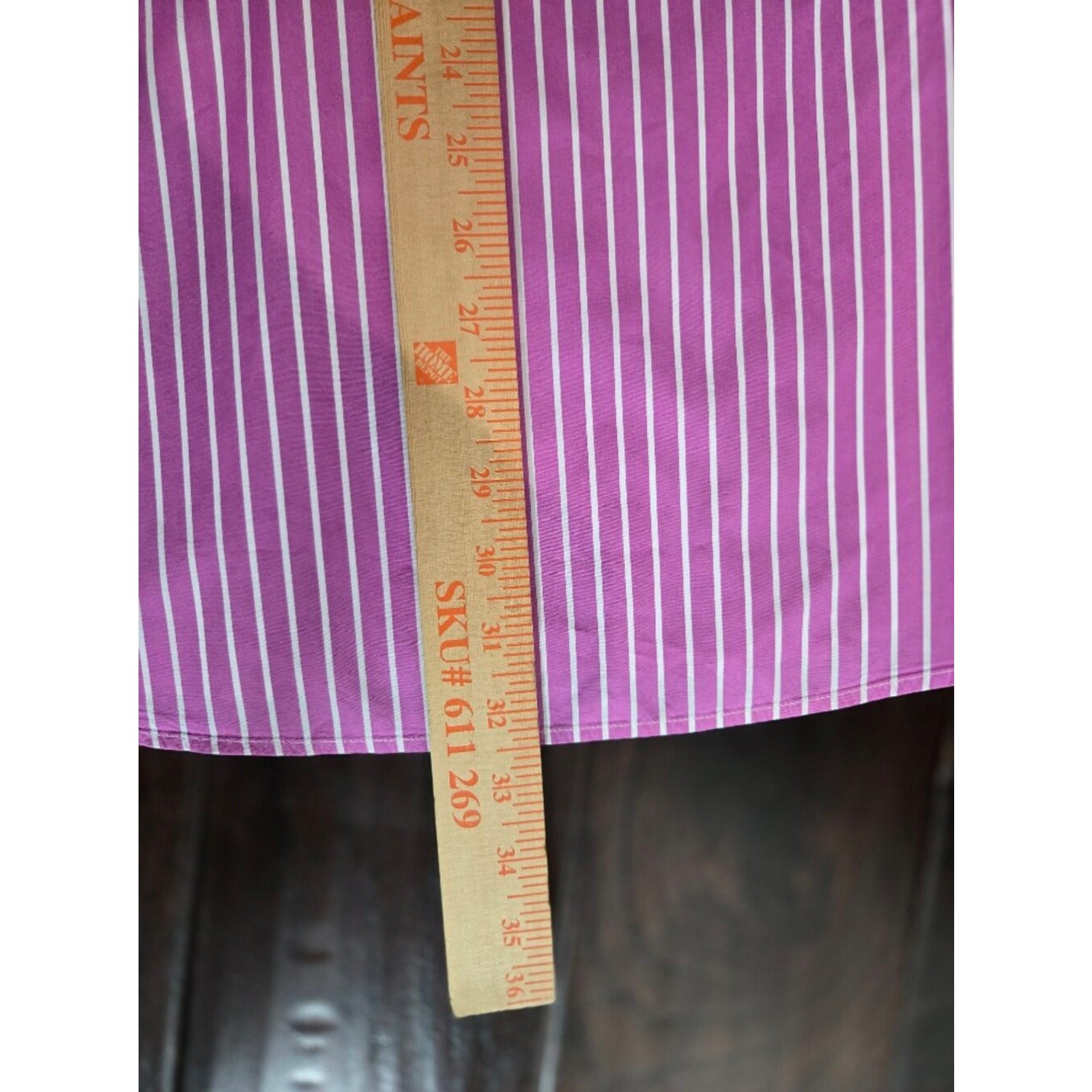 Ralph Lauren Purple Label Italy Pink White Stripe Button Down Dress Shirt 17.5