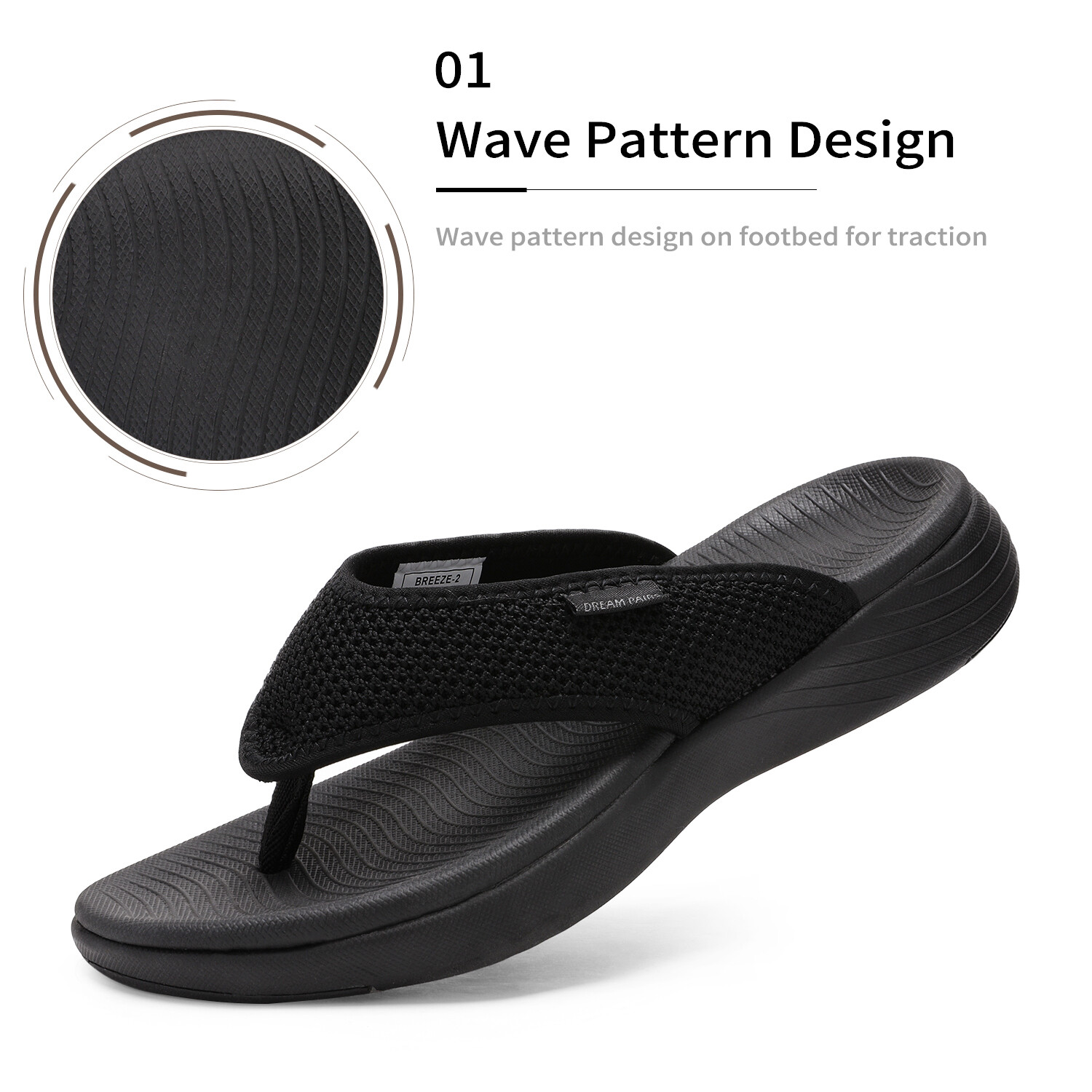 Womens Flip Flops Arch Support Soft Cushion Thong Sandals Summer Beach Slippers