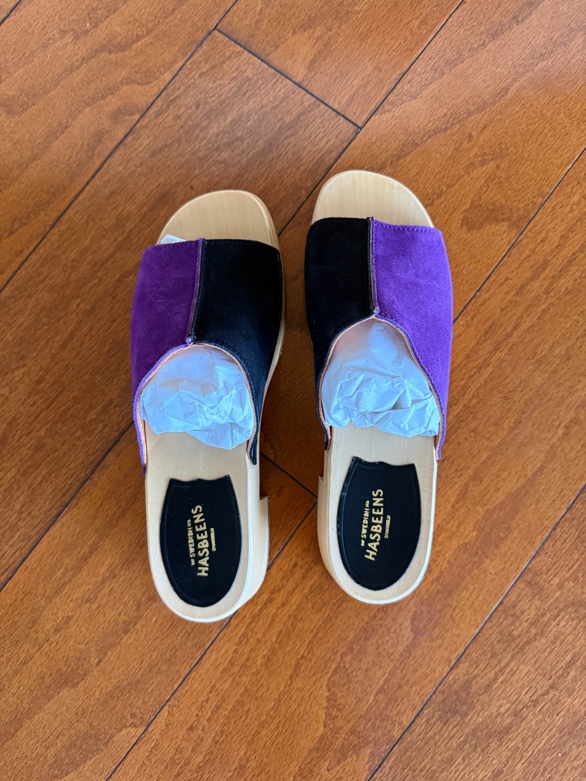 swedish hasbeens Combo Clog Nero/Viola 39 (US Women’s 9) B (M) Save $155.00