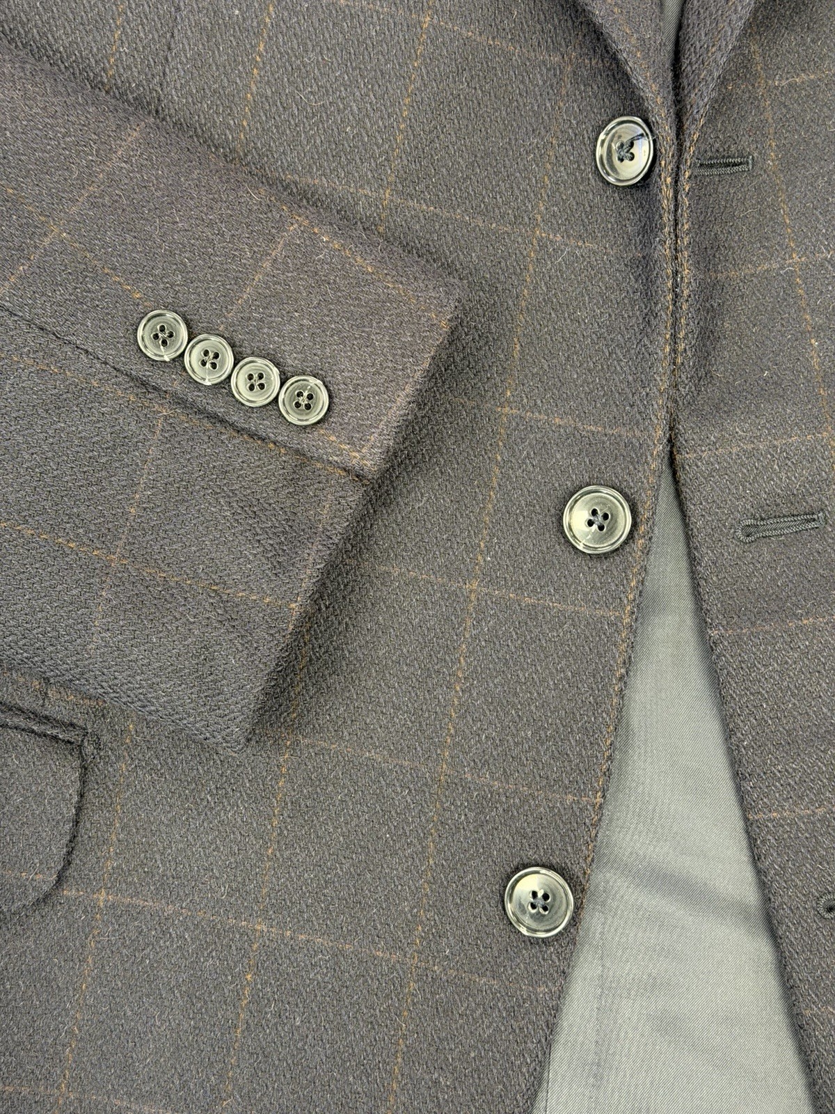 Ermenegildo Zegna Italy Men’s Navy Blue Plaid 100% Camel Hair Blazer 42R $5,395