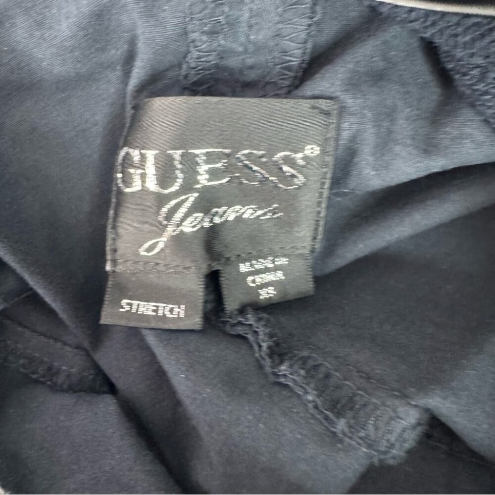 Guess jacket hood zip up logo pockets cargo Black Utility Jacket for Women