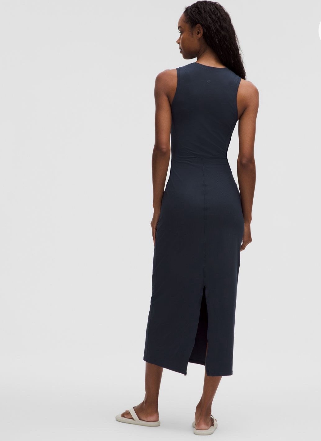 lululemon all aligned ribbed midi dress In Navy BLUE SZ 14 NWT