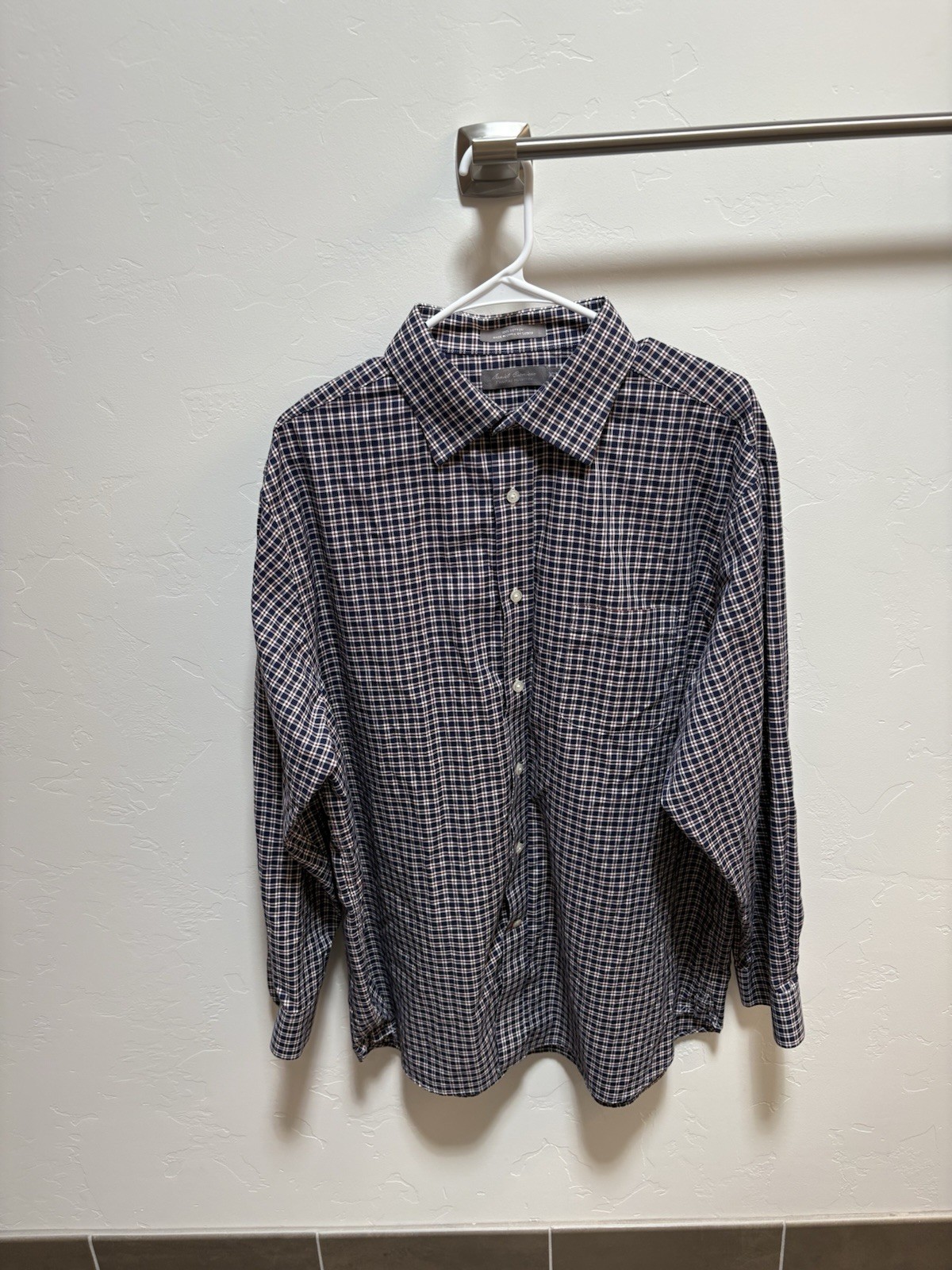Daniel Cremieux Men’s XL Blue/White/Red Check Woven Cotton Button-Up Shirt